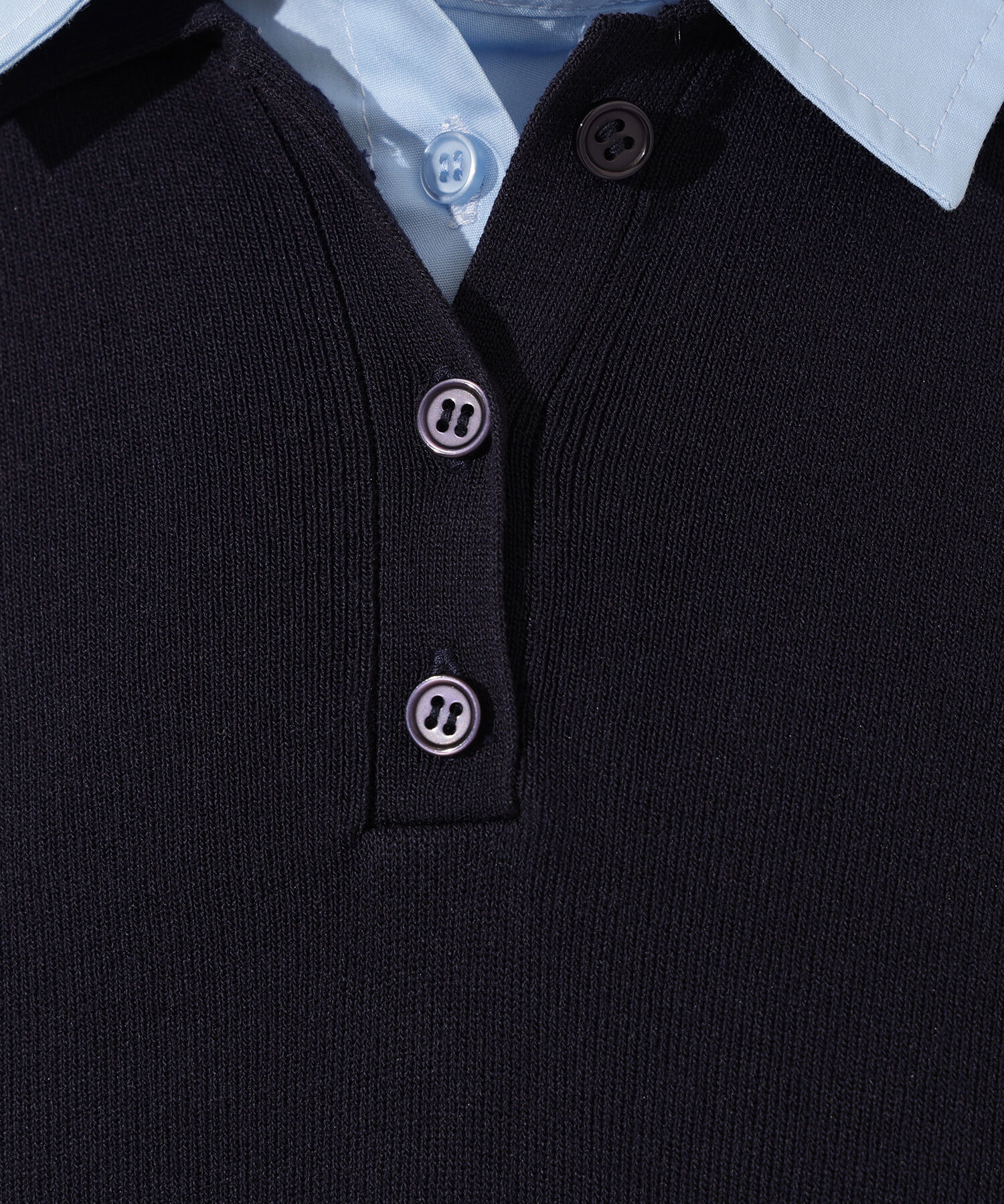  「シャツレイヤード風ニット」|ニット・セーター|