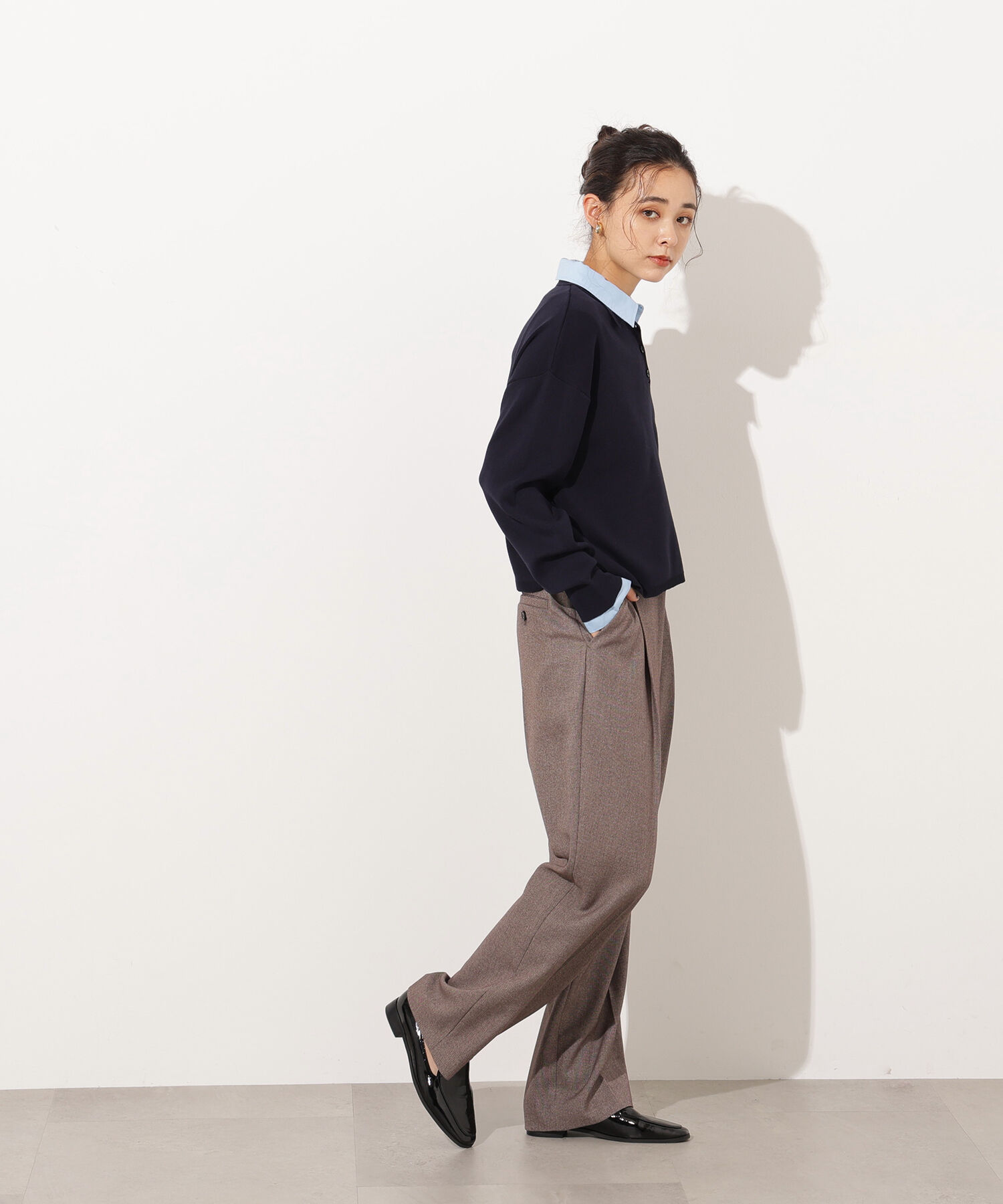  「シャツレイヤード風ニット」|ニット・セーター|