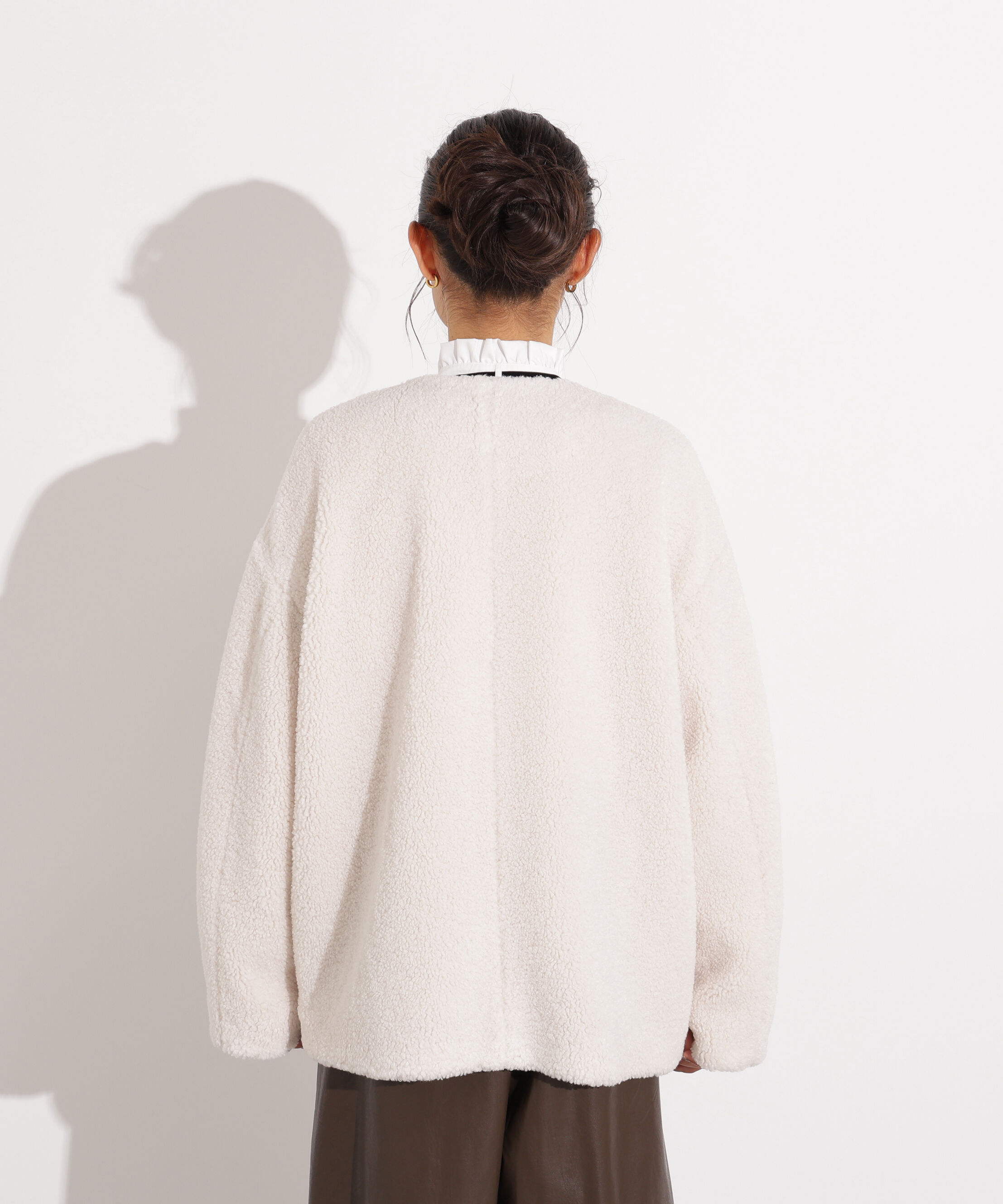  「ノーカラーボアブルゾン」|ブルゾン・スタジャン|