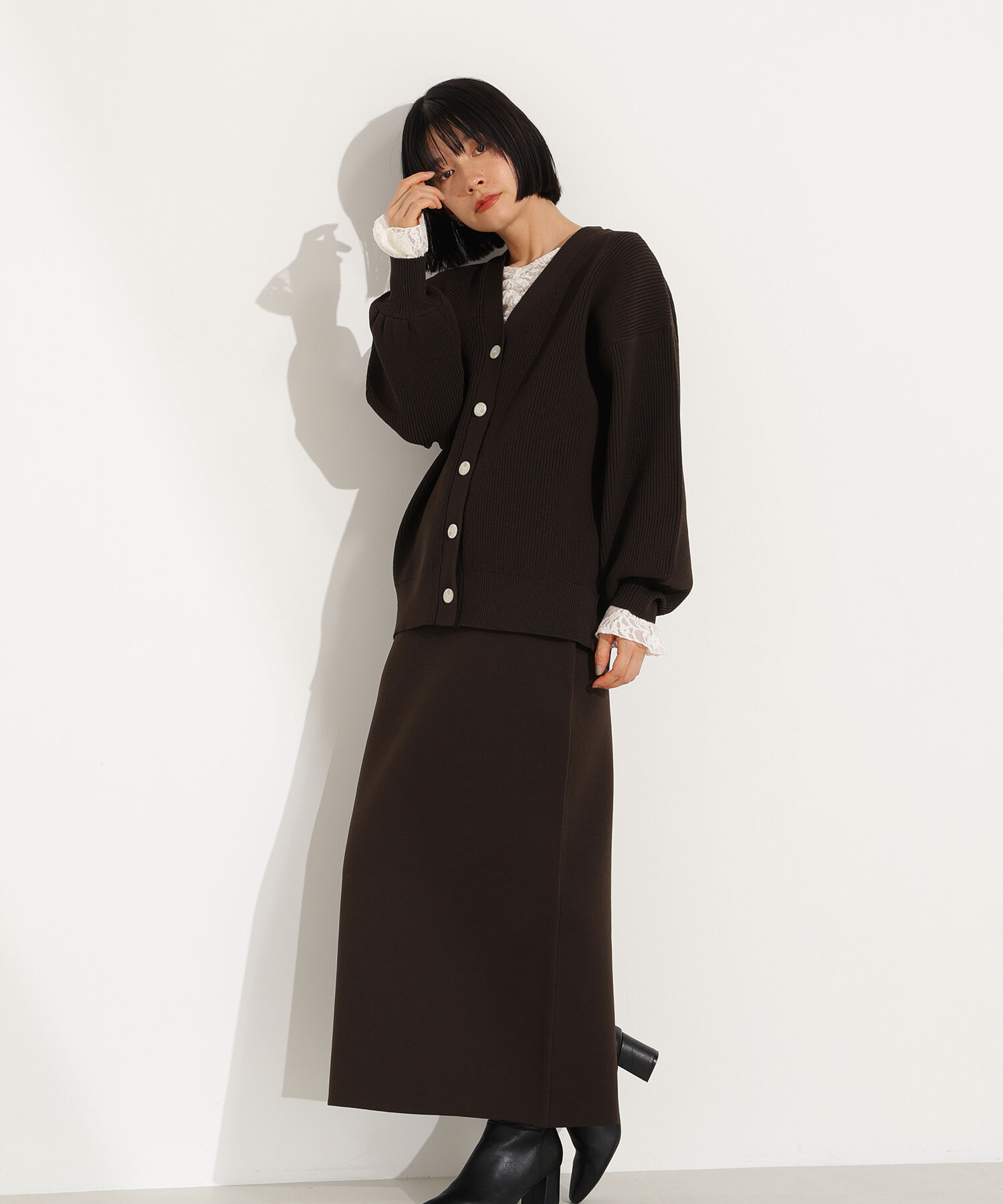  「フォルムニットカーデセットアップ」|スカート|