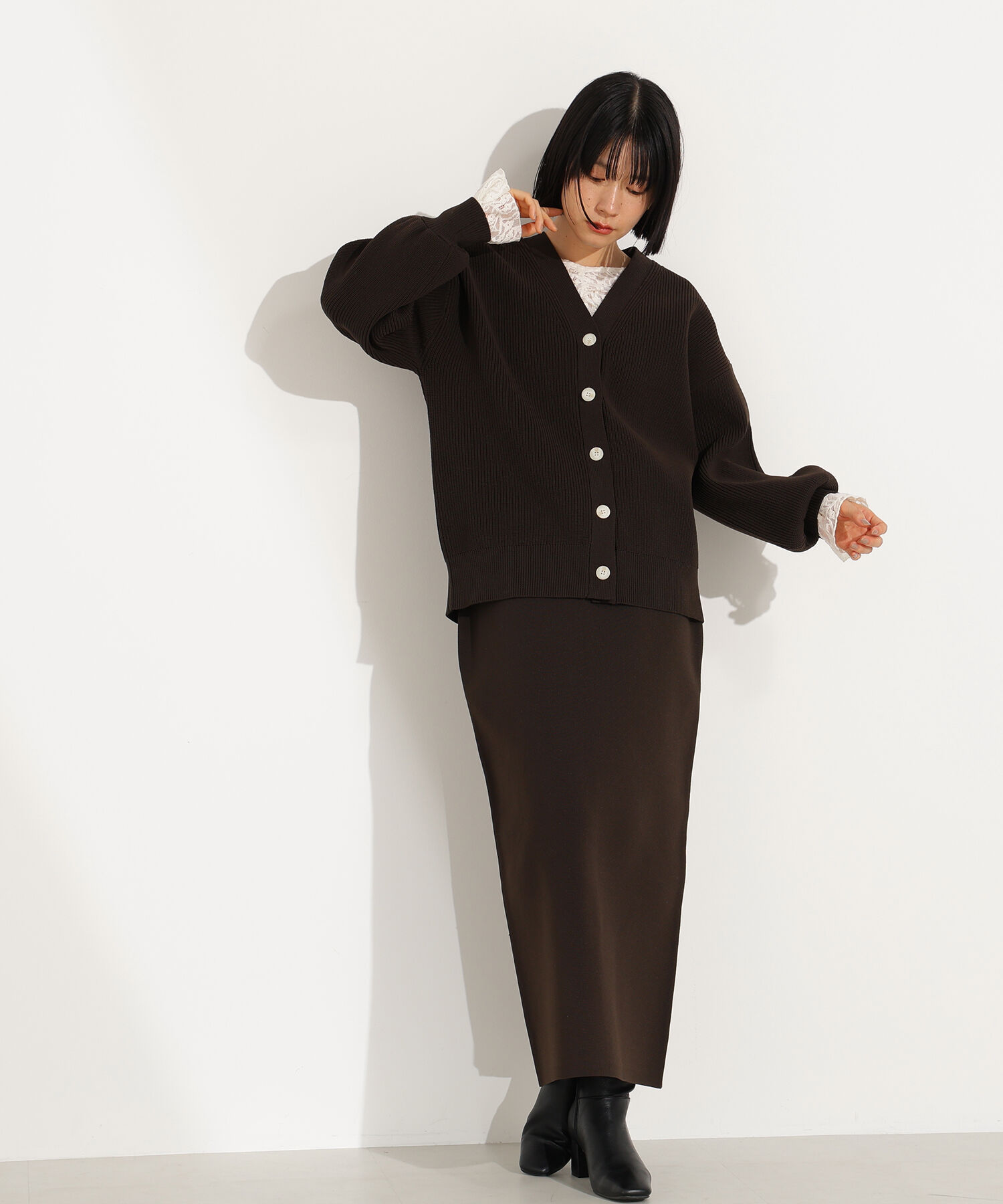  「フォルムニットカーデセットアップ」|スカート|