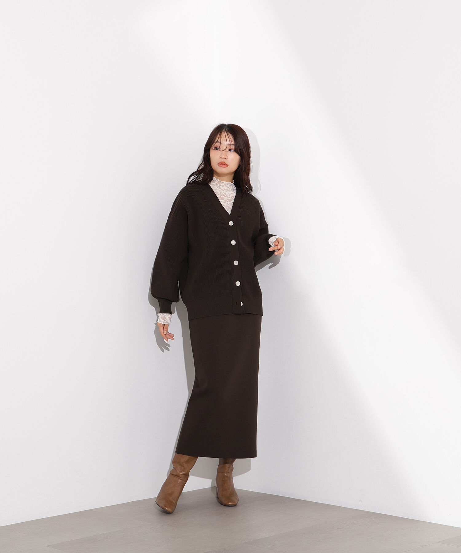  「フォルムニットカーデセットアップ」|スカート|