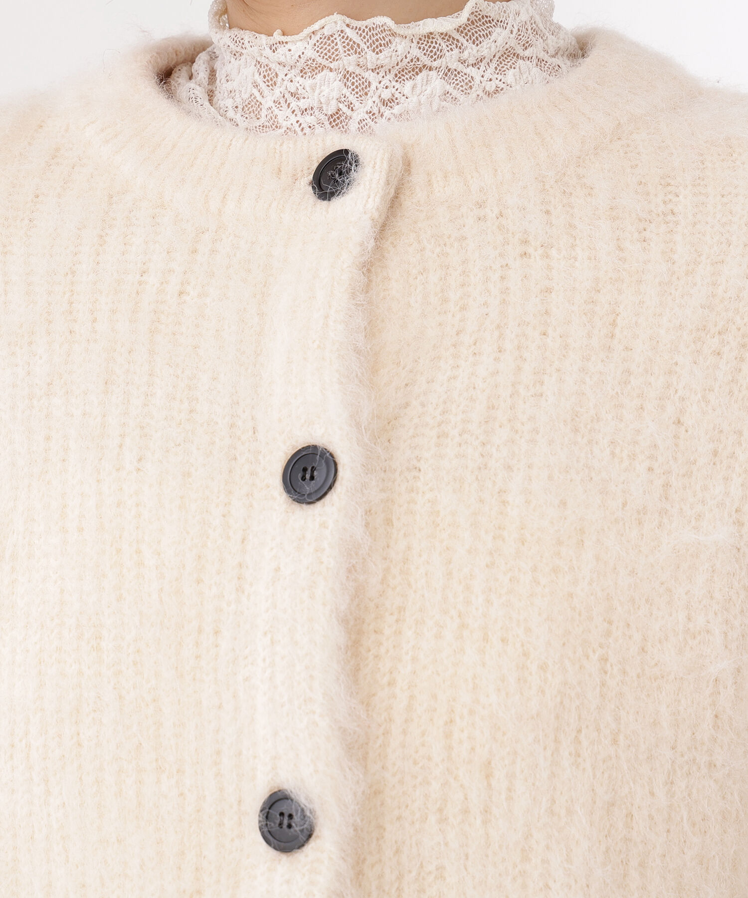  「クルーネックフェザーカーディガン」|ニット・セーター|