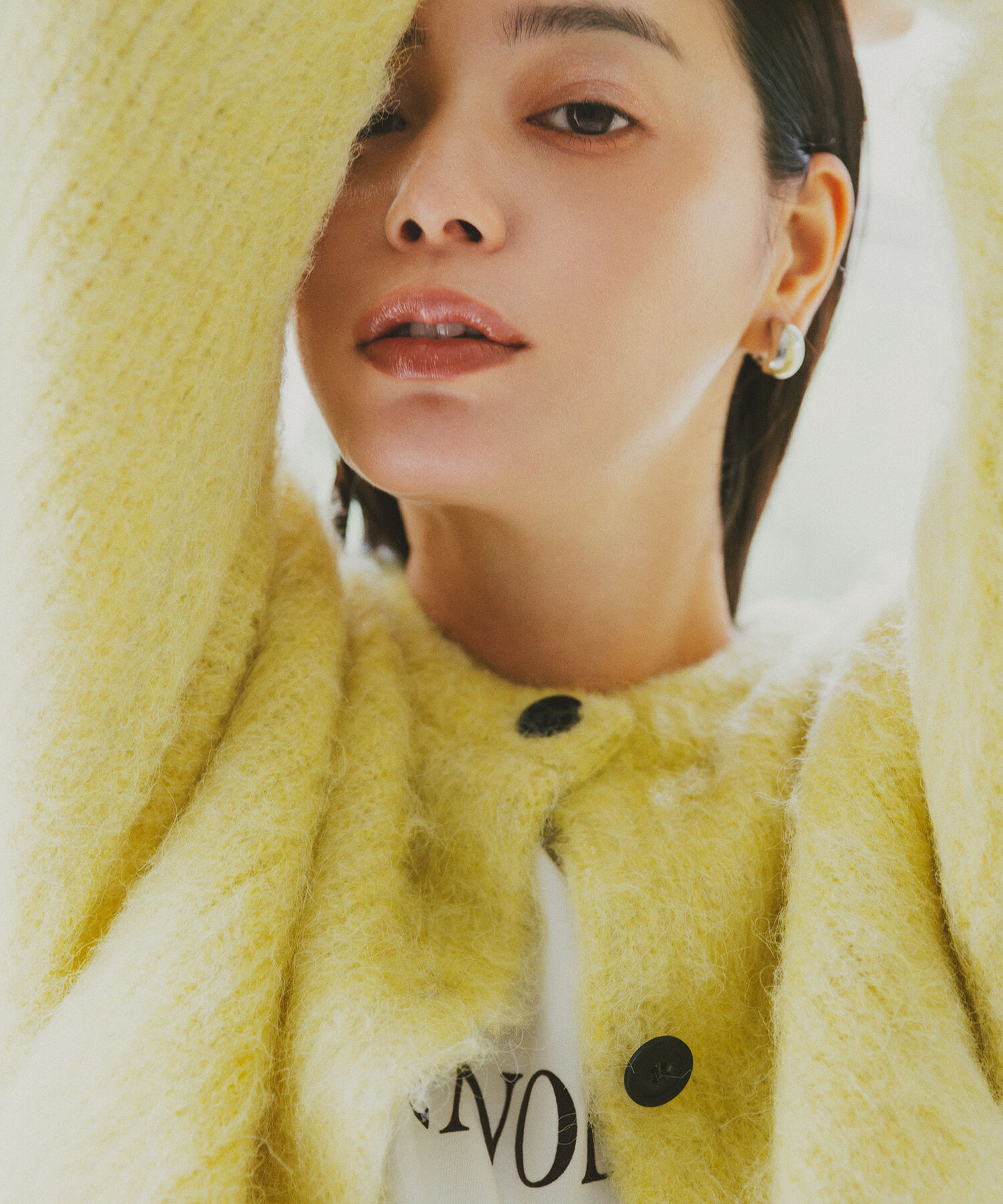  「クルーネックフェザーカーディガン」|ニット・セーター|