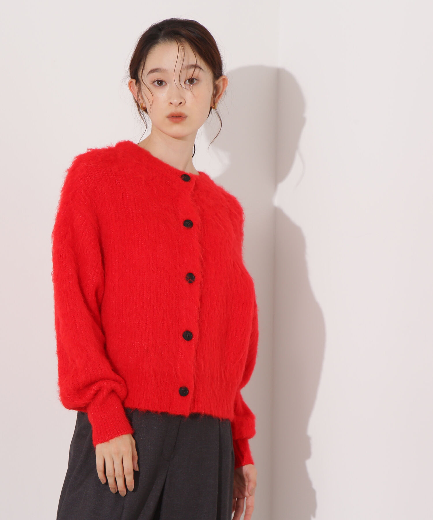  「クルーネックフェザーカーディガン」|ニット・セーター|