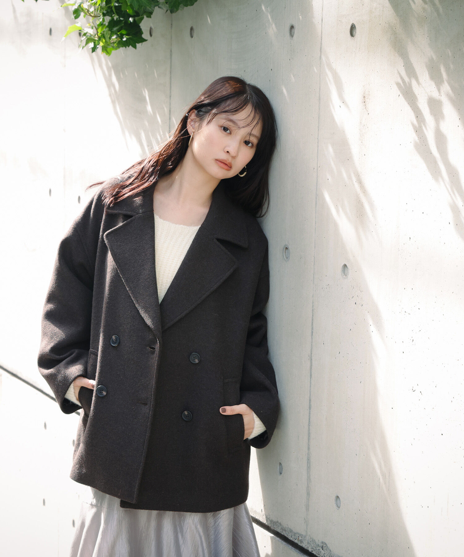  「ミドルPコート《ブラウン&times;ゴールドボタン：LUMINE・LUCUA・official site限定》」|ブルゾン・スタジャン|