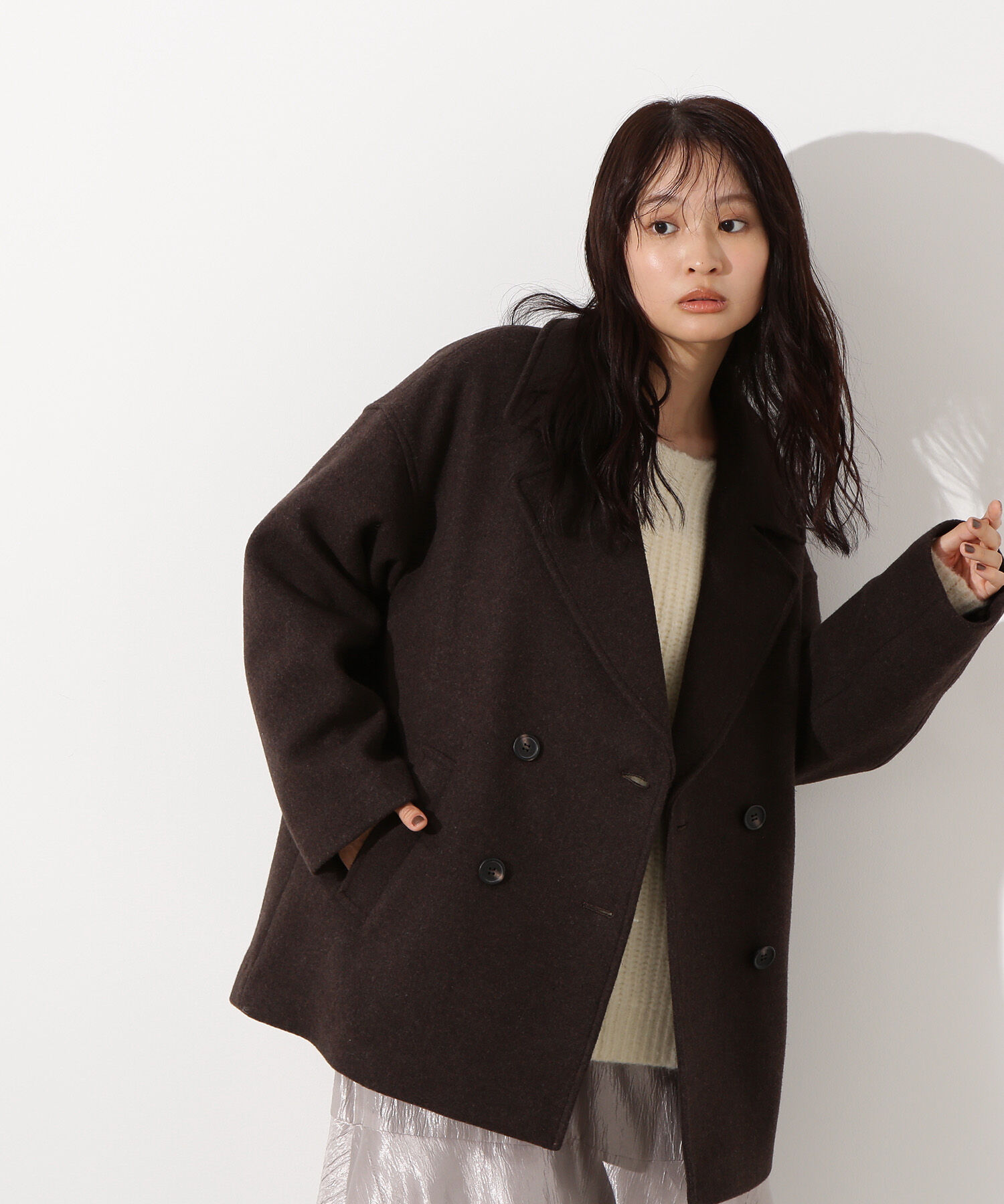  「ミドルPコート《ブラウン&times;ゴールドボタン：LUMINE・LUCUA・official site限定》」|ブルゾン・スタジャン|