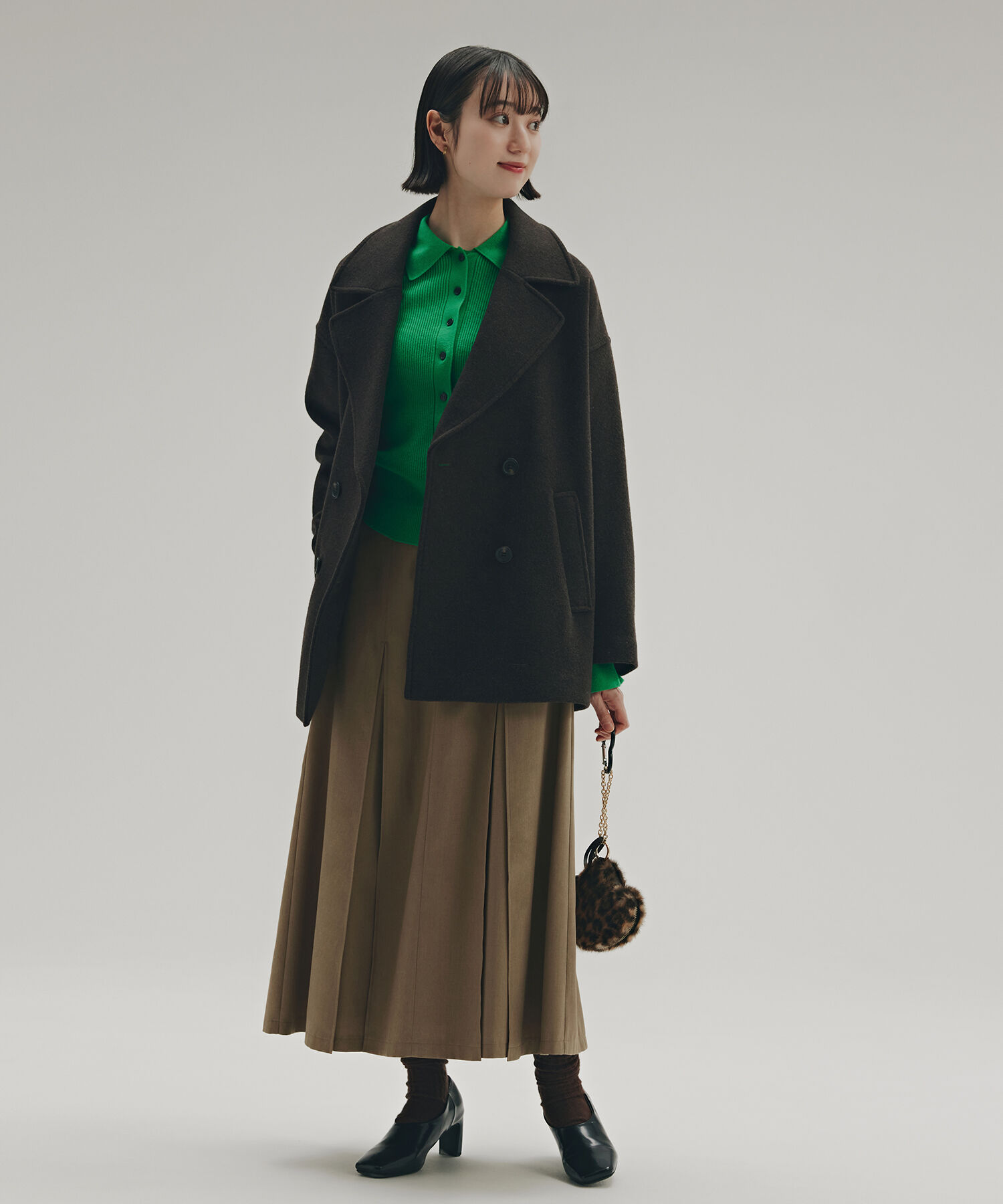  「ミドルPコート《ブラウン&times;ゴールドボタン：LUMINE・LUCUA・official site限定》」|ブルゾン・スタジャン|