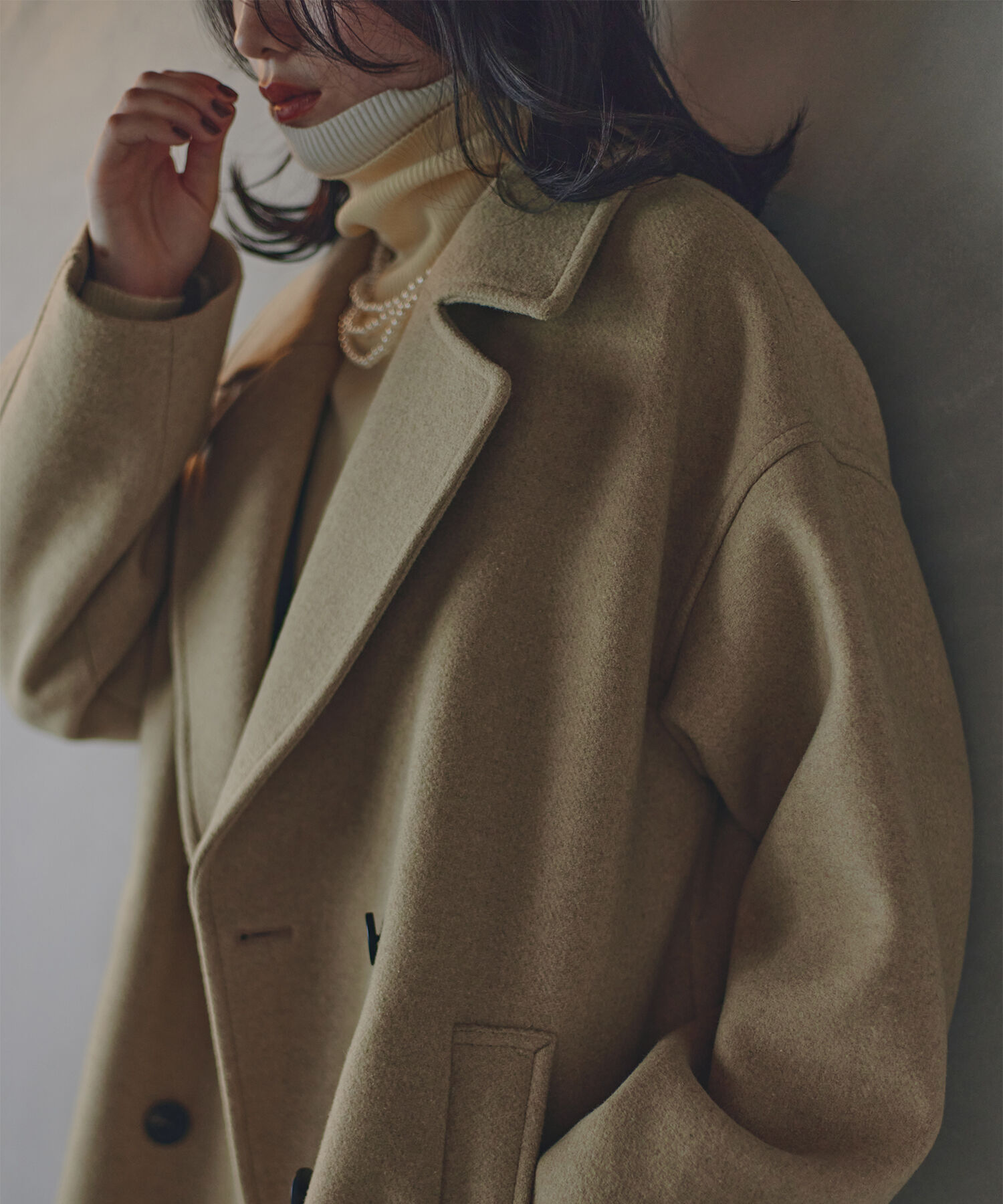  「ミドルPコート《ブラウン&times;ゴールドボタン：LUMINE・LUCUA・official site限定》」|ブルゾン・スタジャン|