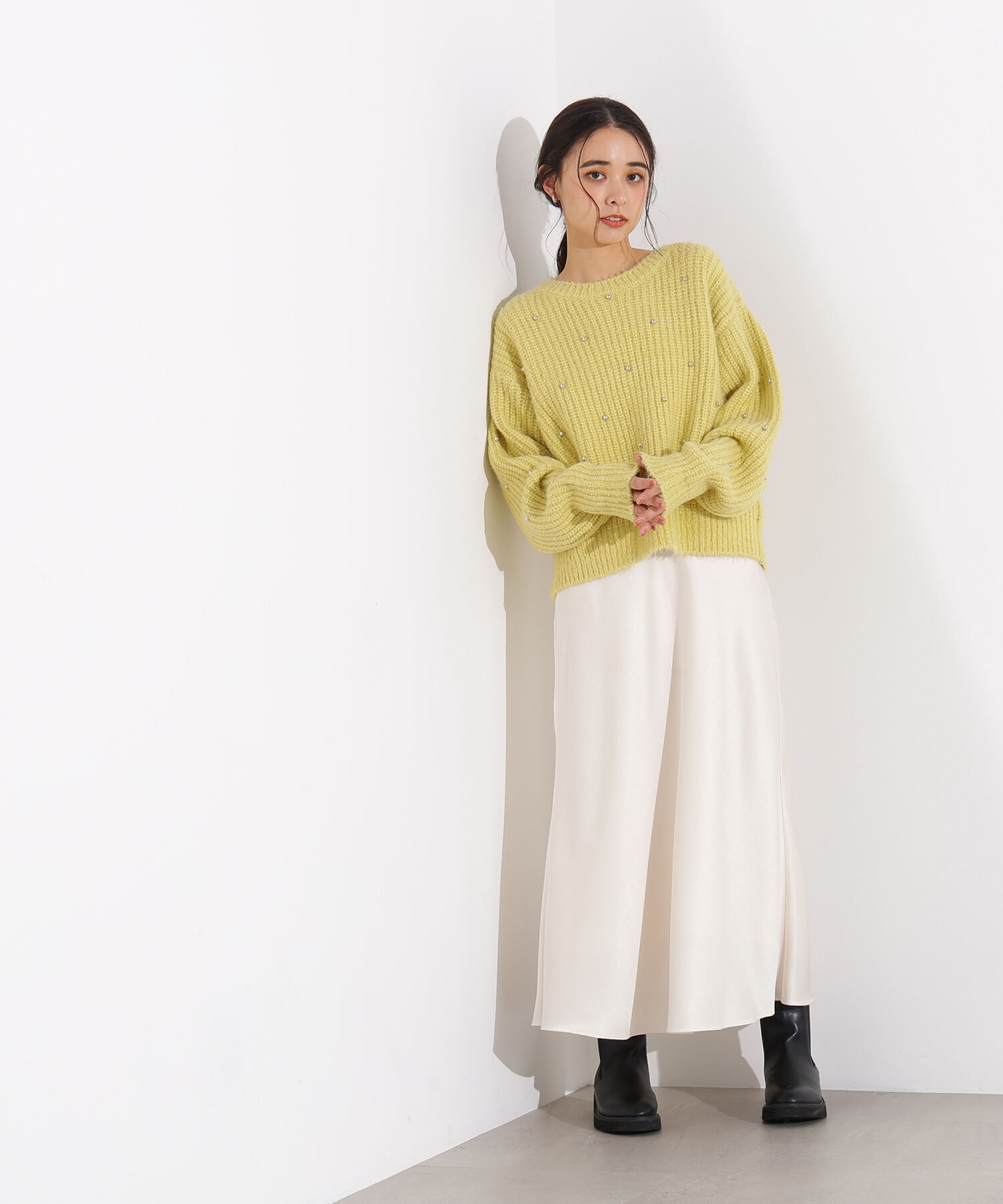  「スタッズ畦ニット」|ニット・セーター|