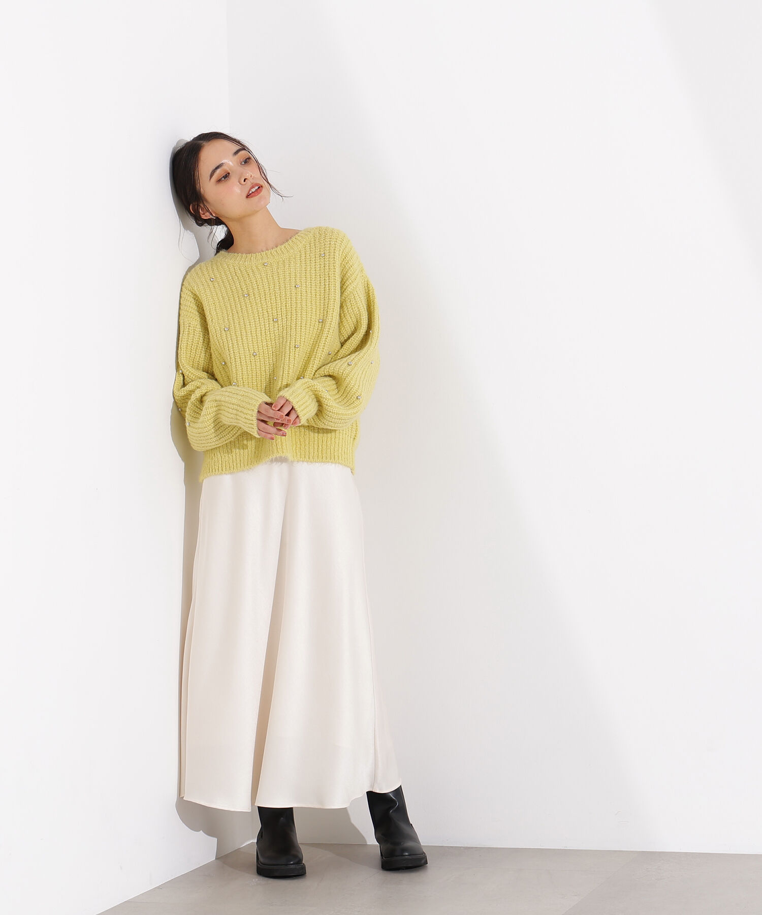  「スタッズ畦ニット」|ニット・セーター|