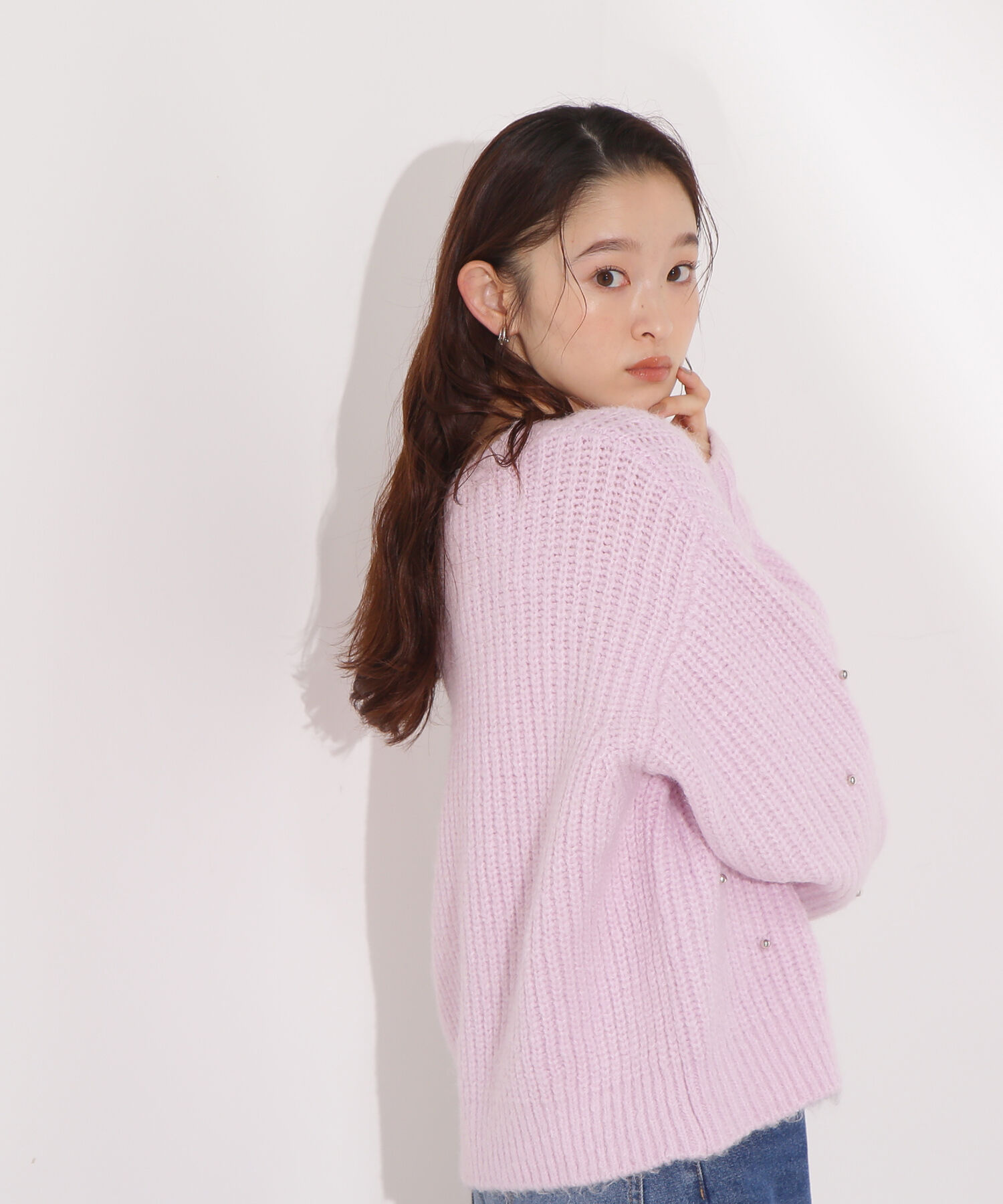  「スタッズ畦ニット」|ニット・セーター|