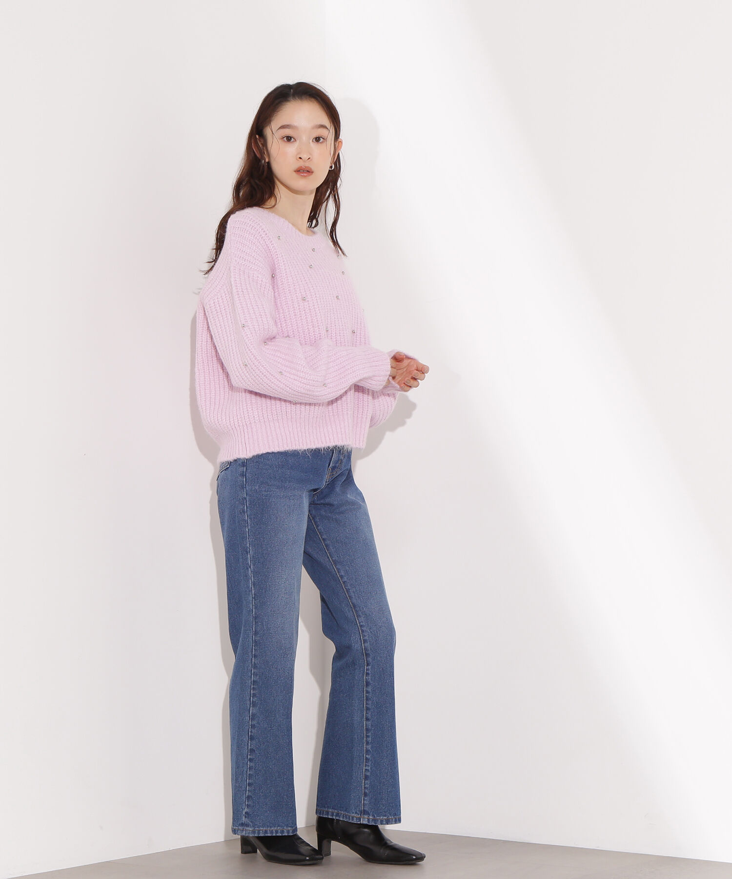  「スタッズ畦ニット」|ニット・セーター|