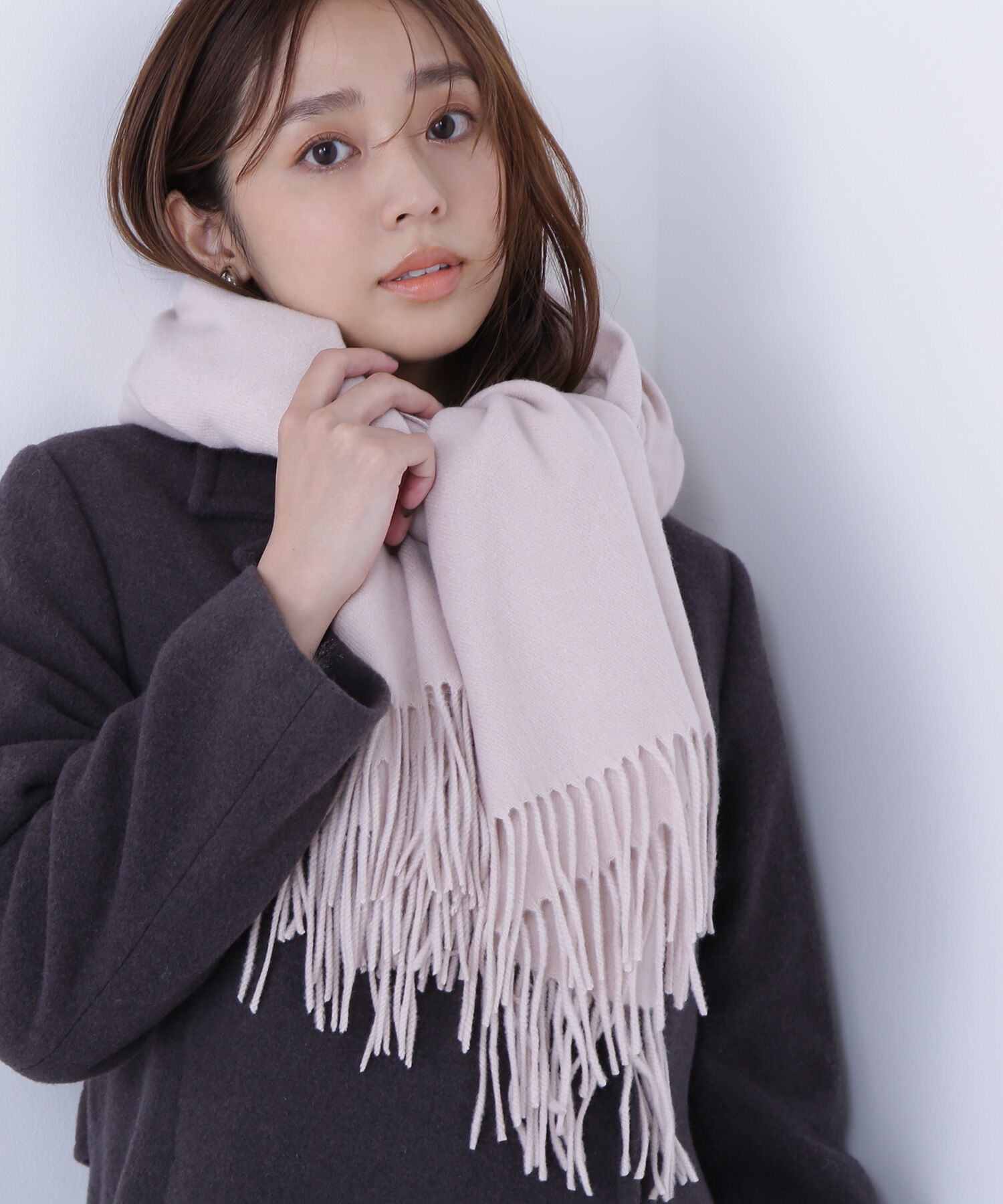 「ウインターライトストール」|マフラー|ピンク
