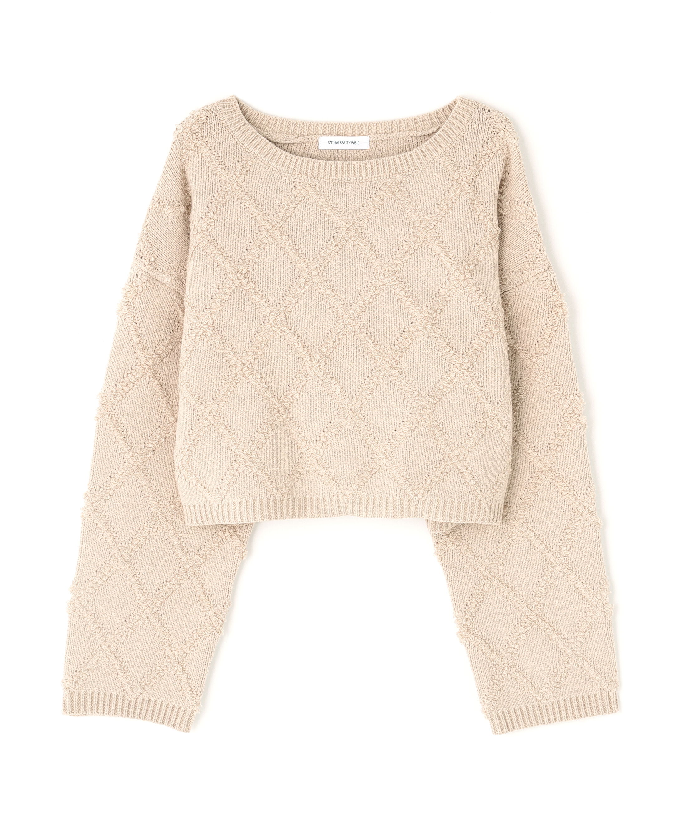  「ダイヤ柄クロップドニット」|ニット・セーター|