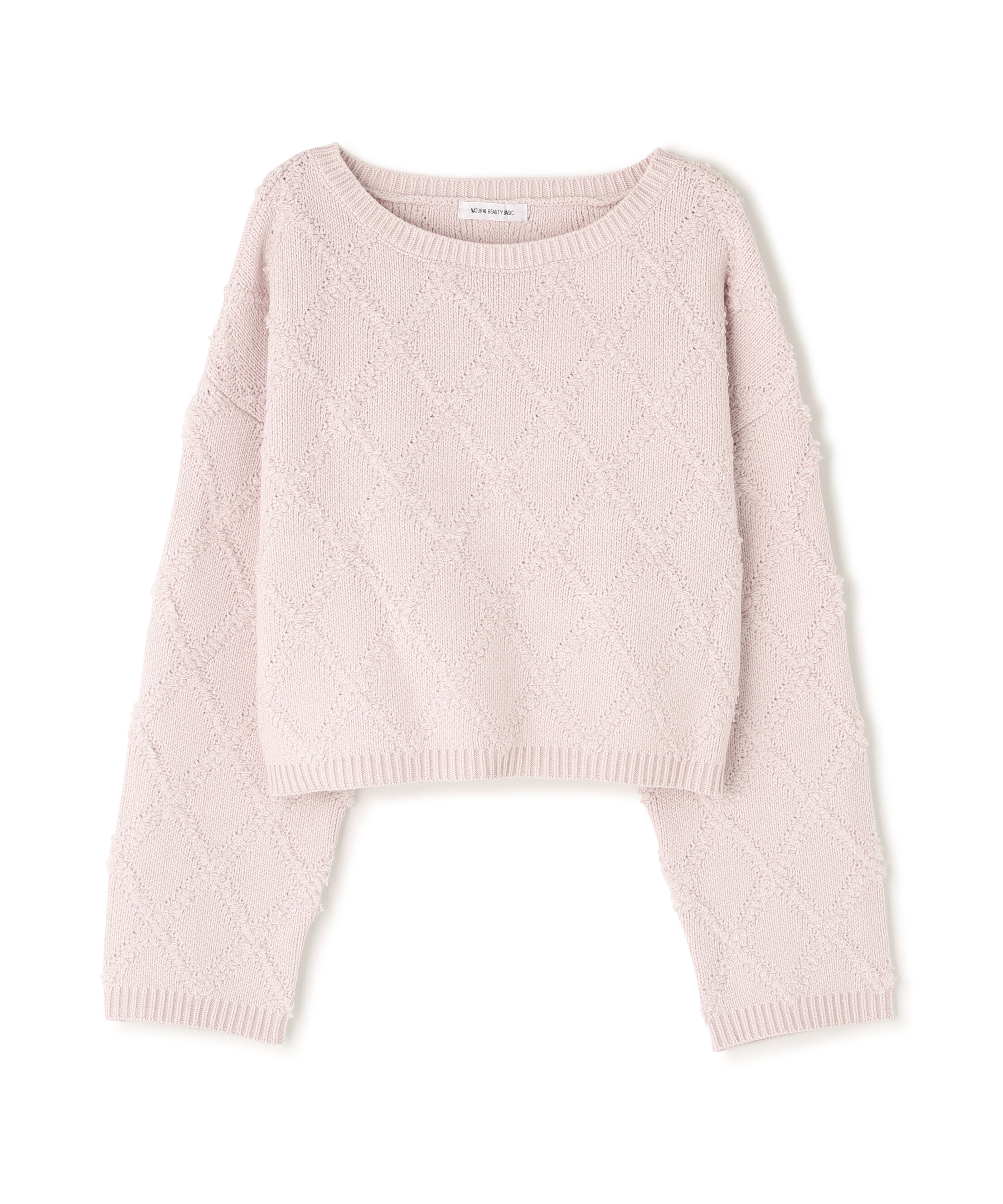  「ダイヤ柄クロップドニット」|ニット・セーター|