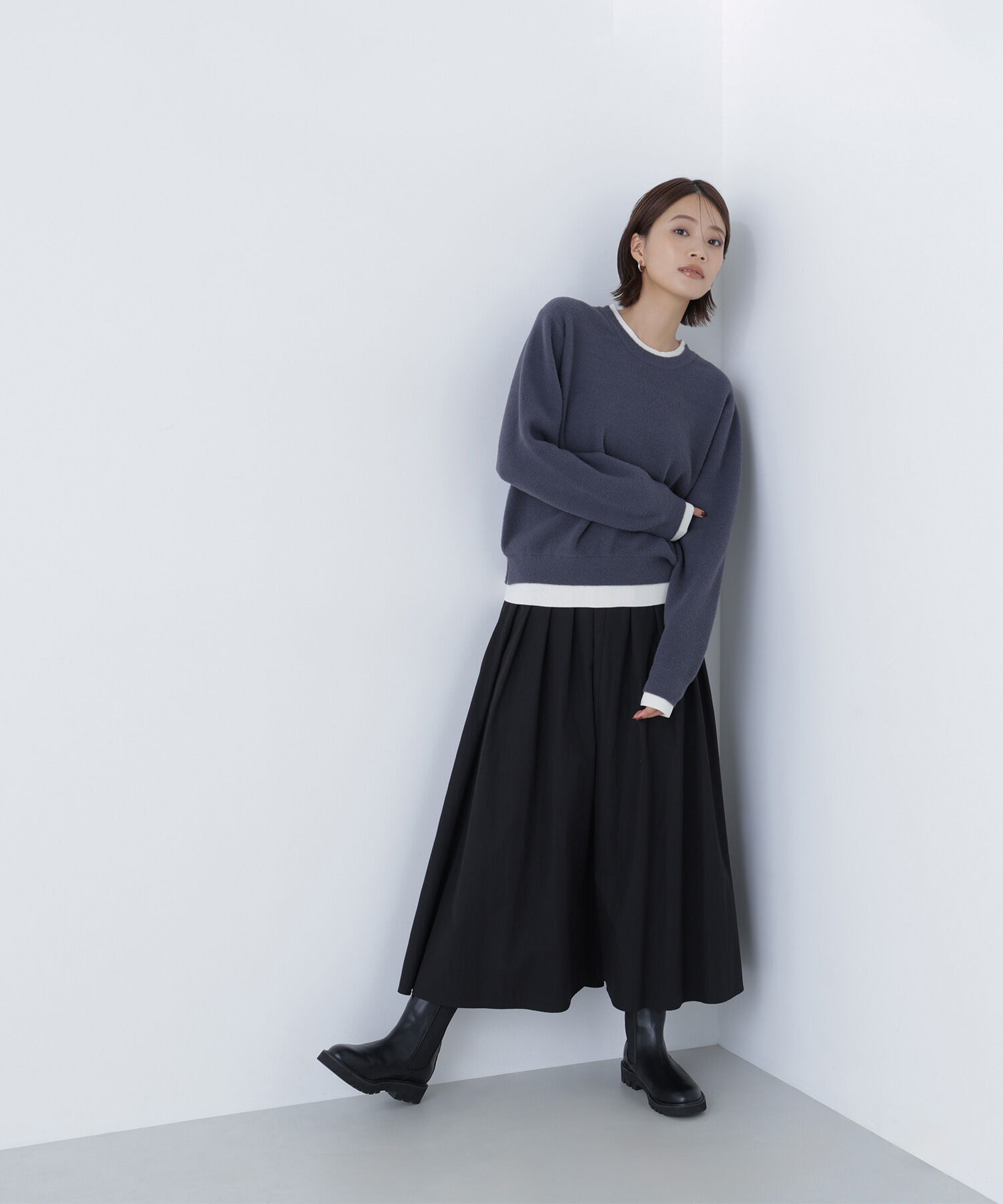  「ミニフェザーレイヤードライクニット」|ニット・セーター|