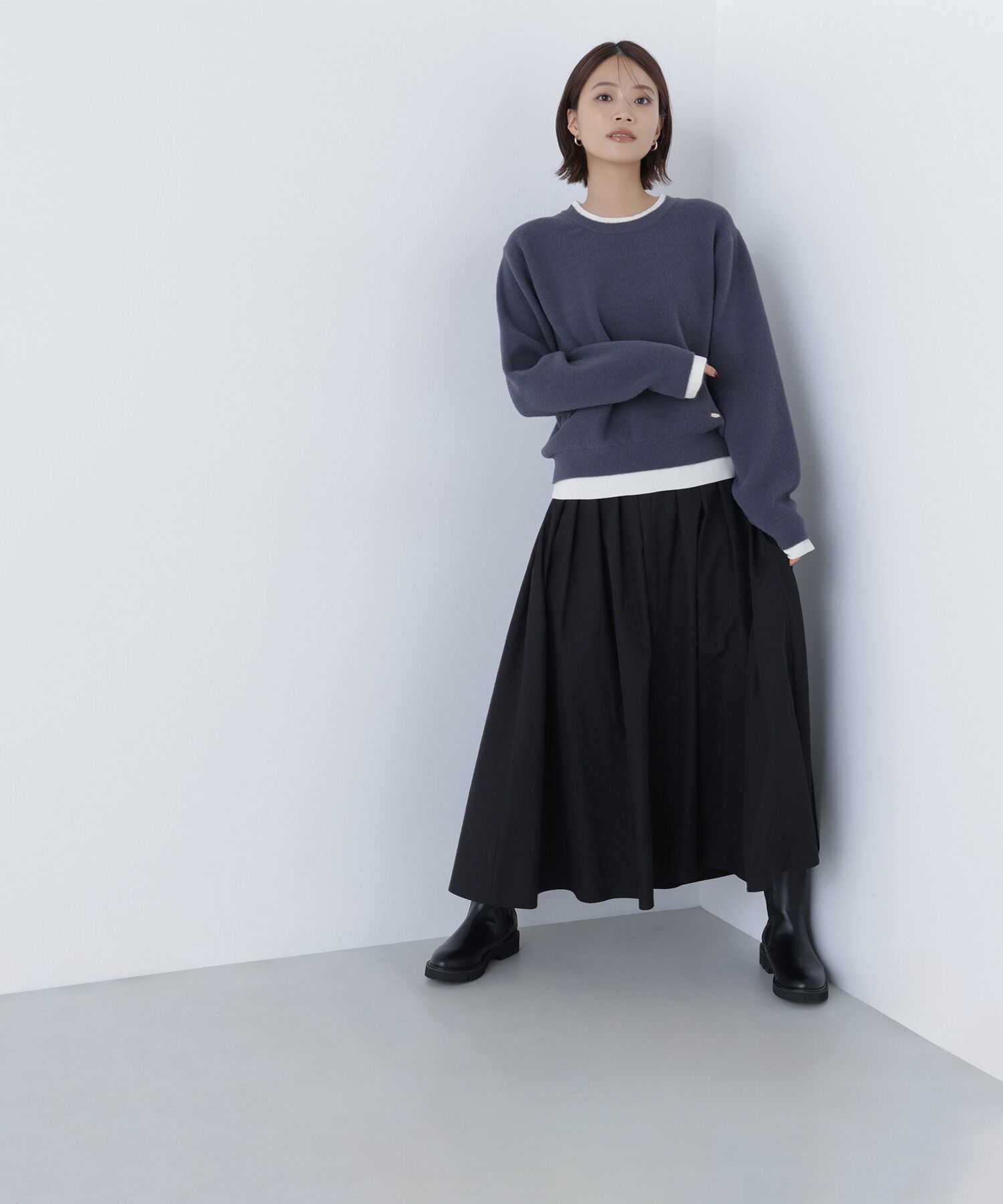  「ミニフェザーレイヤードライクニット」|ニット・セーター|