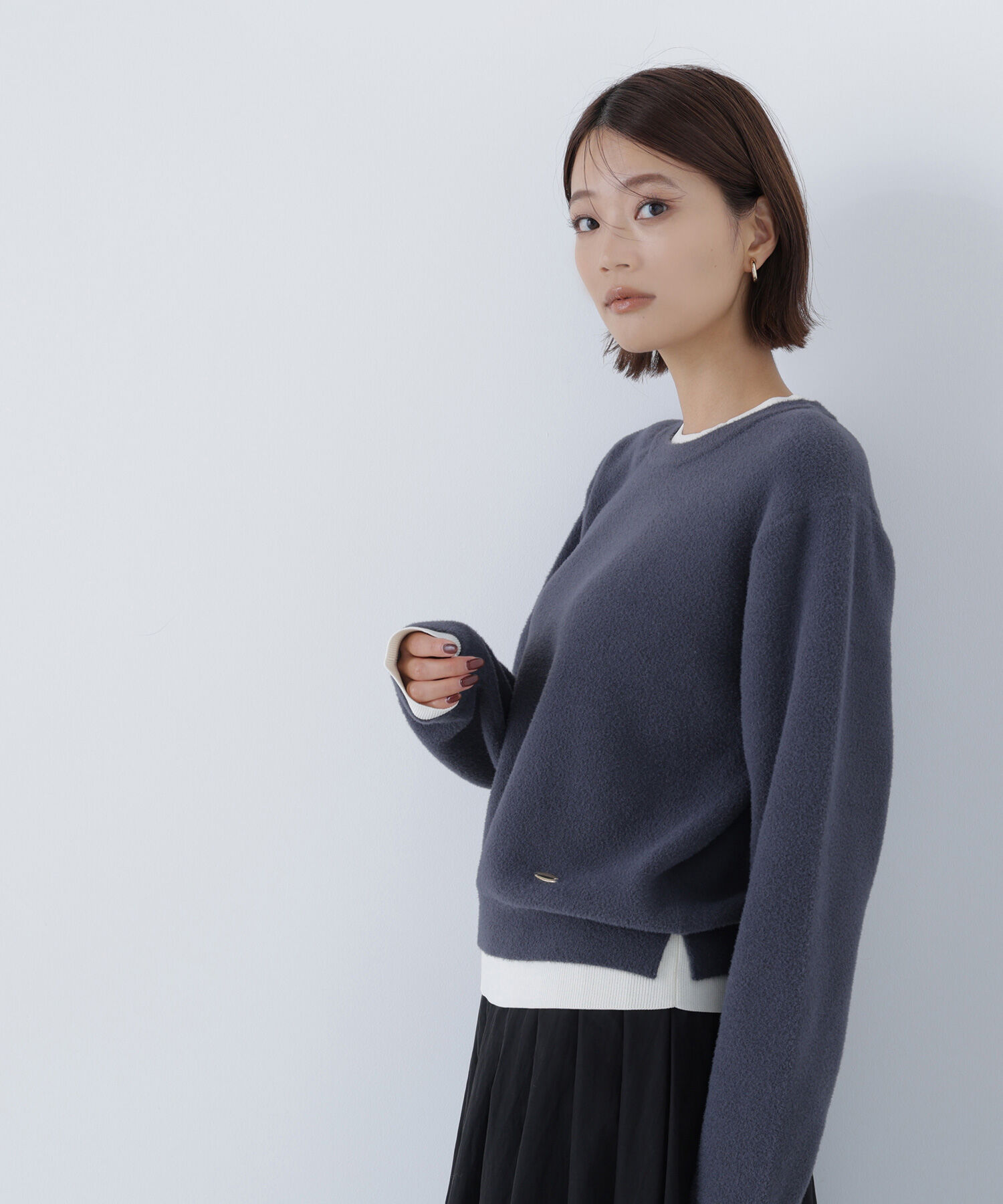  「ミニフェザーレイヤードライクニット」|ニット・セーター|