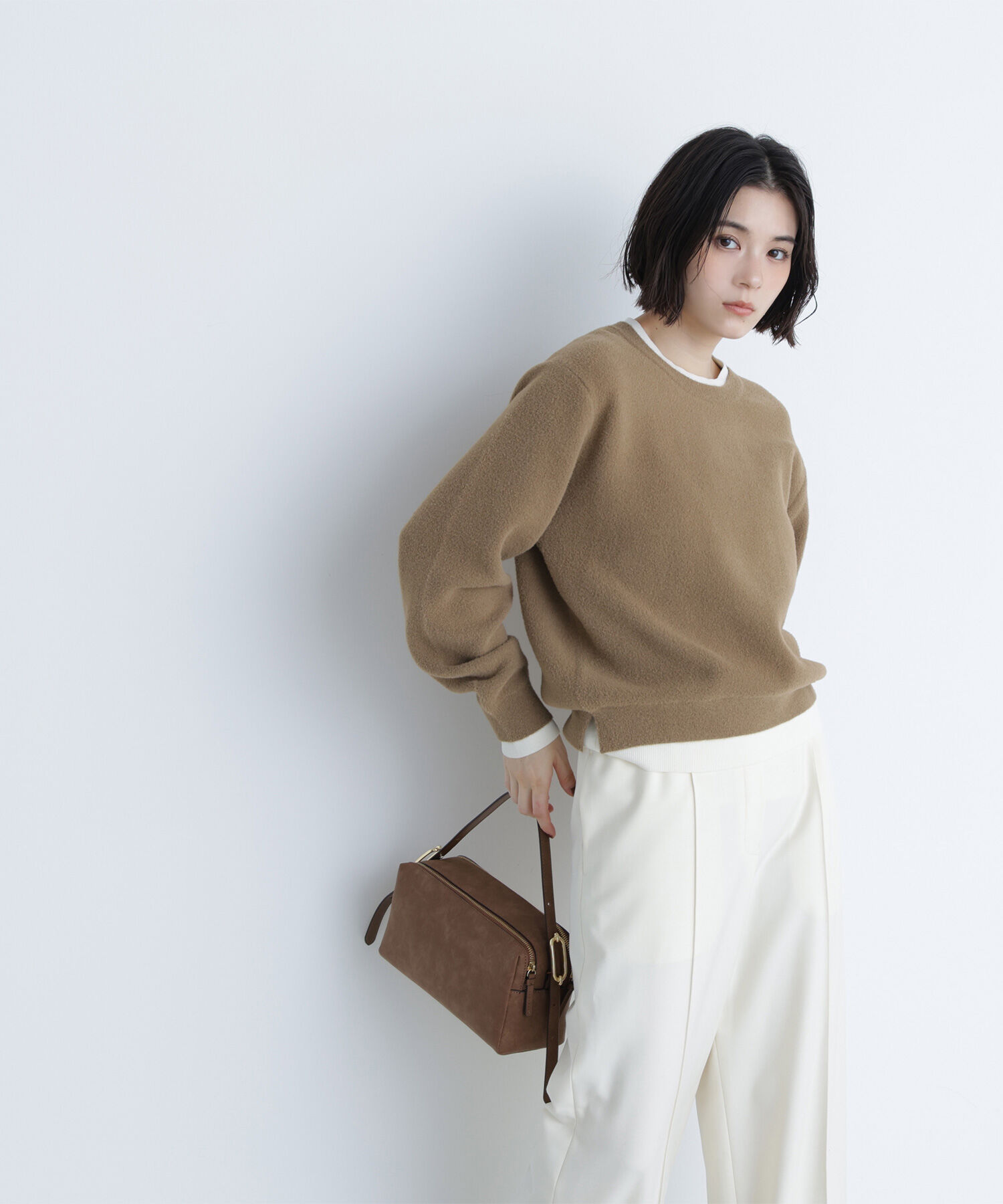  「ミニフェザーレイヤードライクニット」|ニット・セーター|