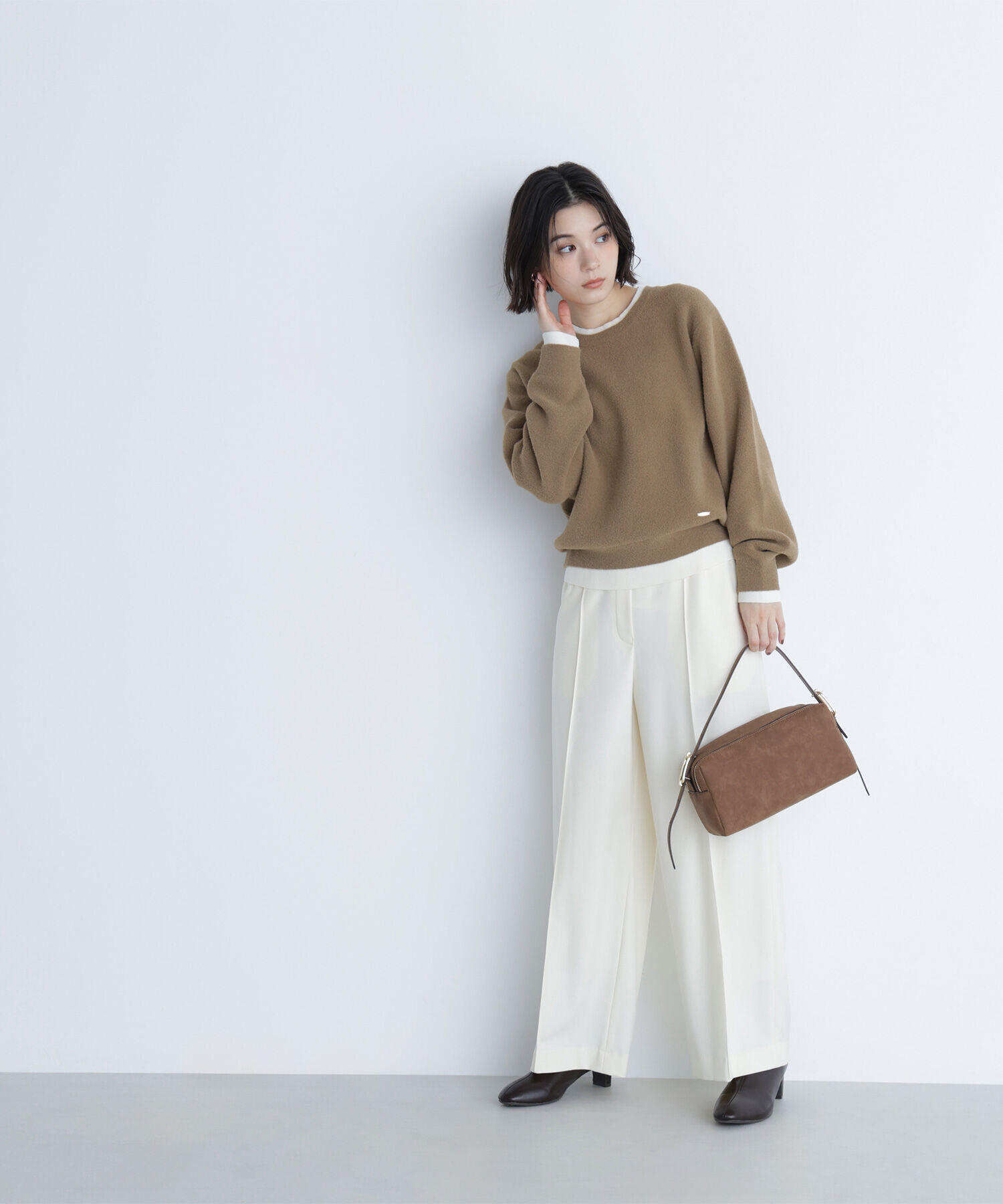  「ミニフェザーレイヤードライクニット」|ニット・セーター|