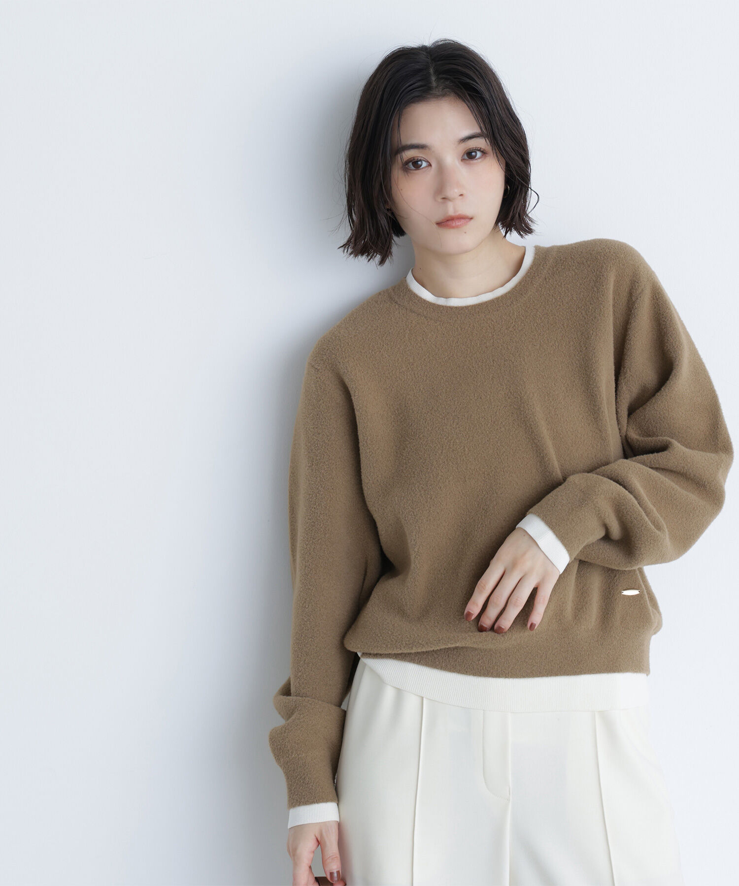  「ミニフェザーレイヤードライクニット」|ニット・セーター|