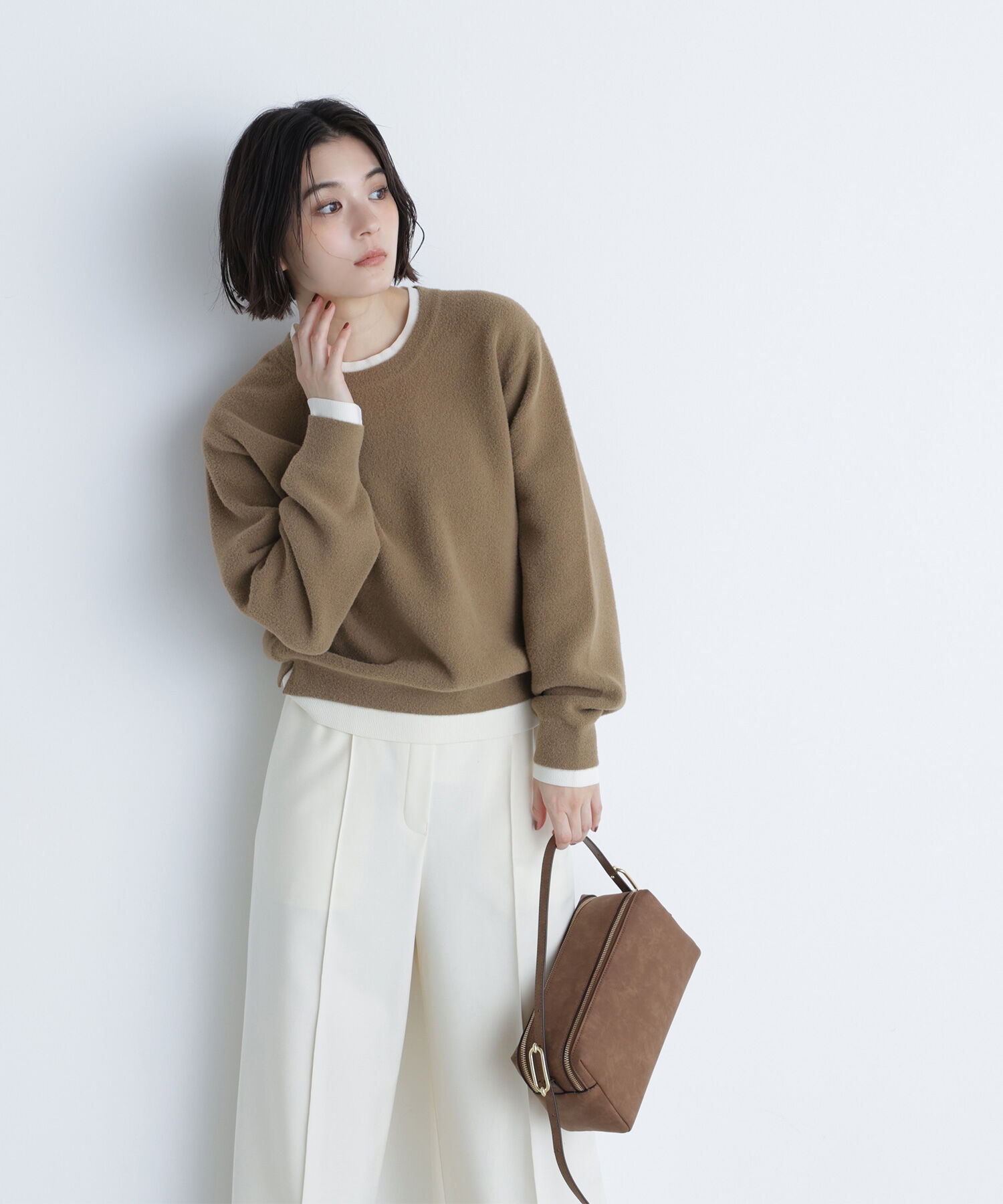  「ミニフェザーレイヤードライクニット」|ニット・セーター|