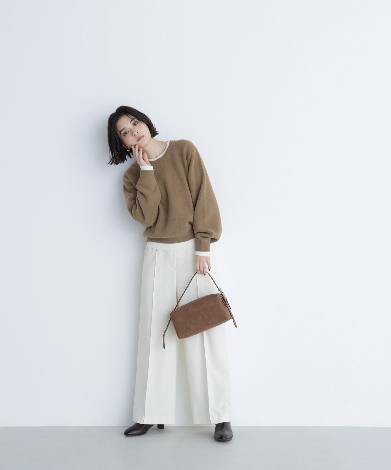  「ミニフェザーレイヤードライクニット」|ニット・セーター|