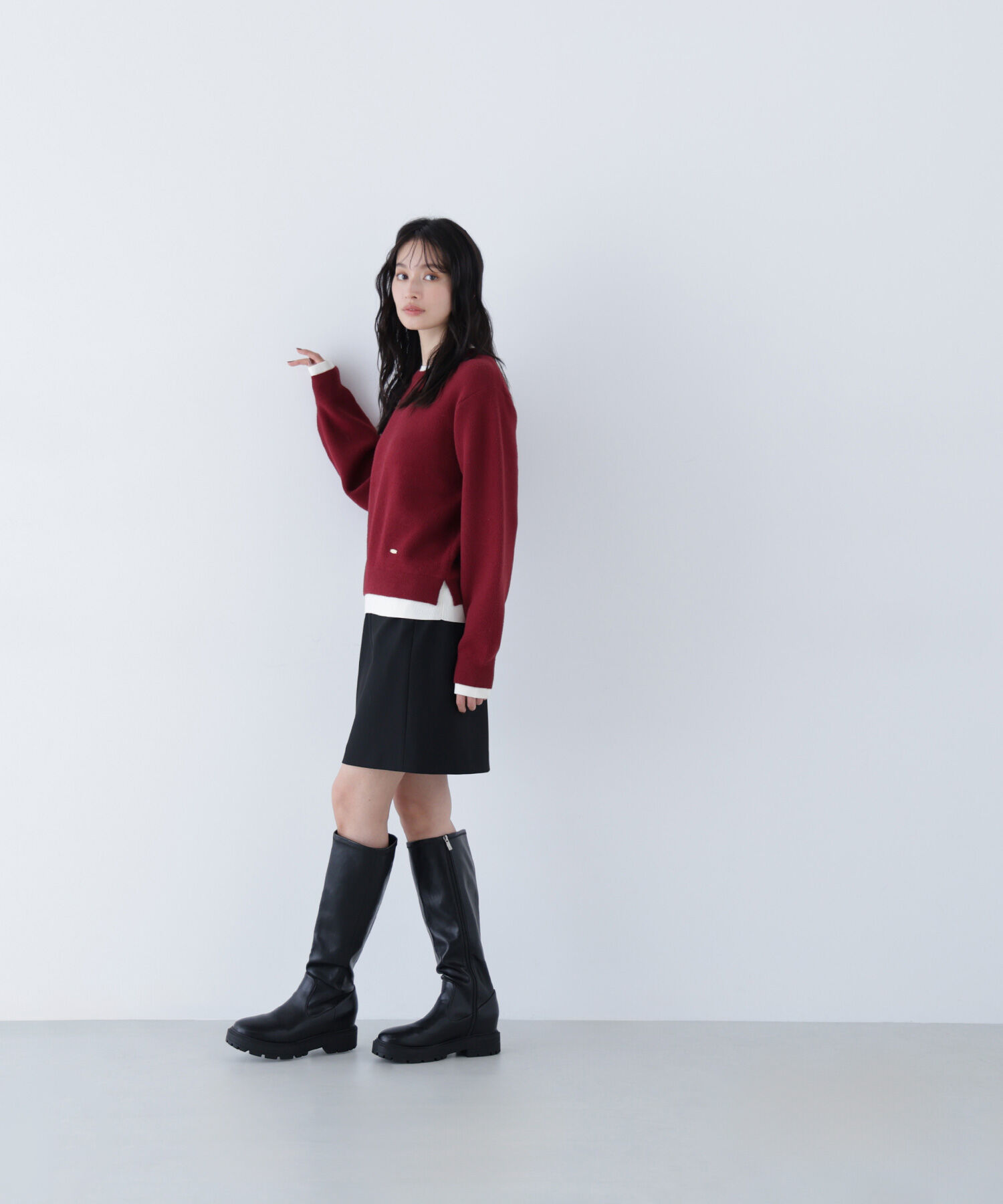  「ミニフェザーレイヤードライクニット」|ニット・セーター|