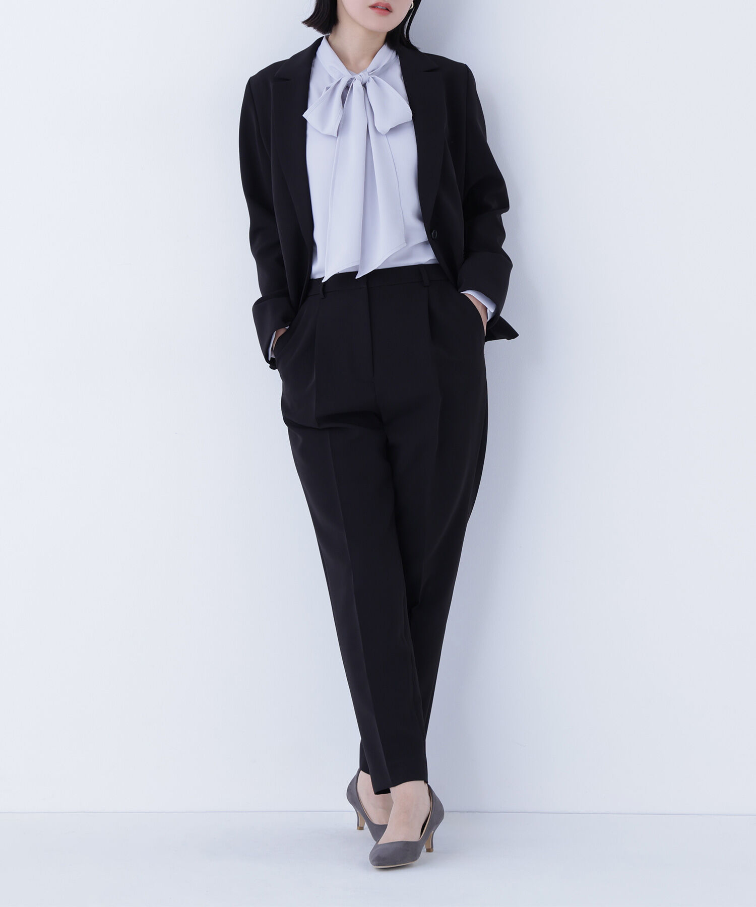  「ダブルクロスストレッチ SETUP テーパードパンツ」|その他|ブラック