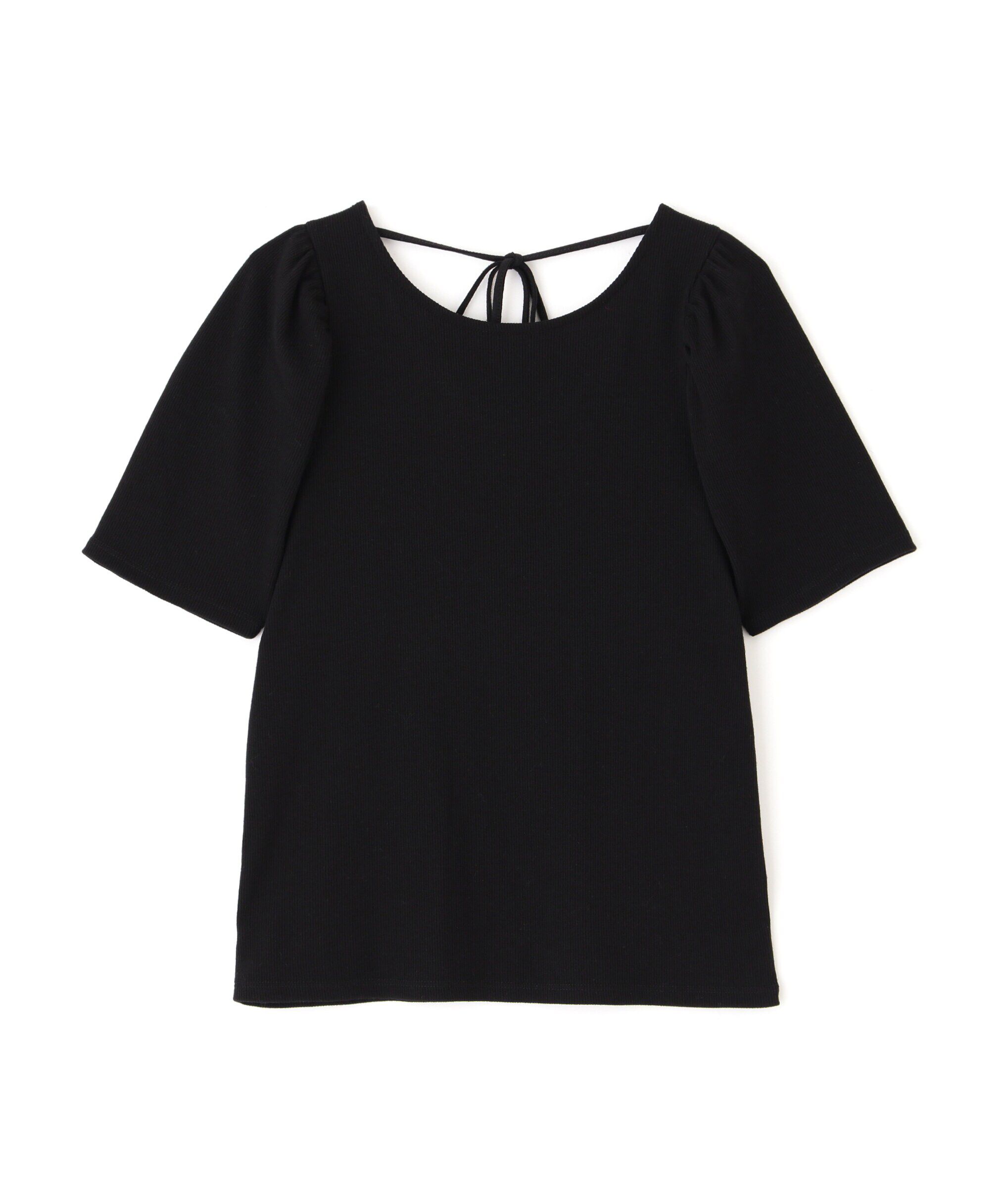  「バックリボンパフスリーブテレコカットソー」|Tシャツ・カットソー|
