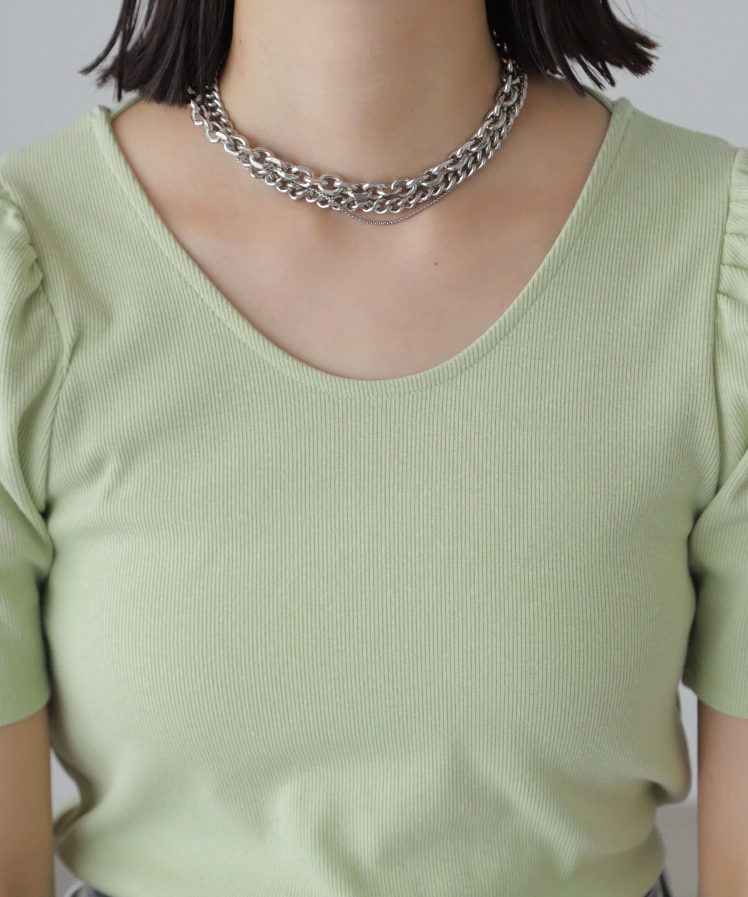  「バックリボンパフスリーブテレコカットソー」|Tシャツ・カットソー|