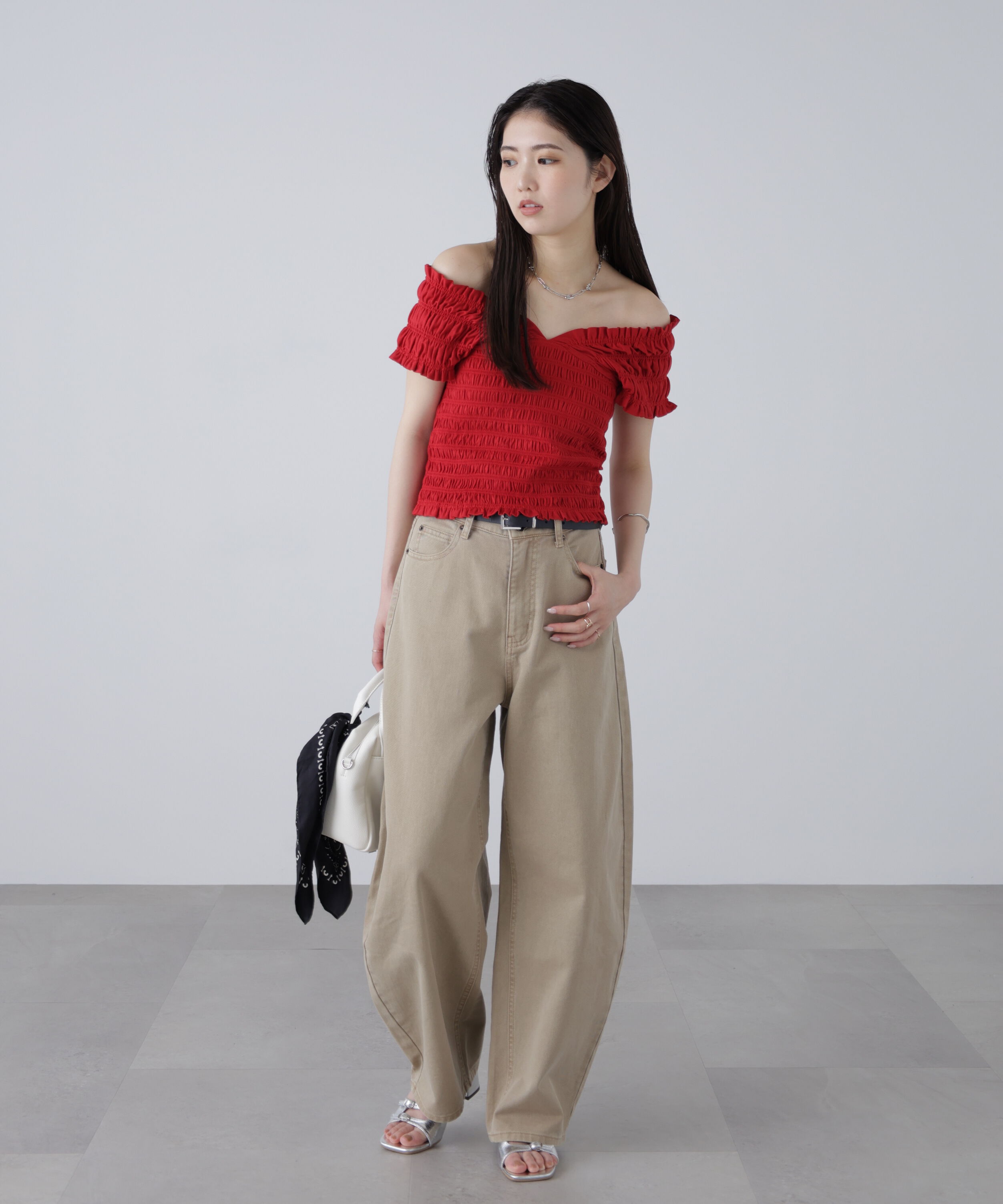  「2wayシャーリングオフショルカットソー」|Tシャツ・カットソー|