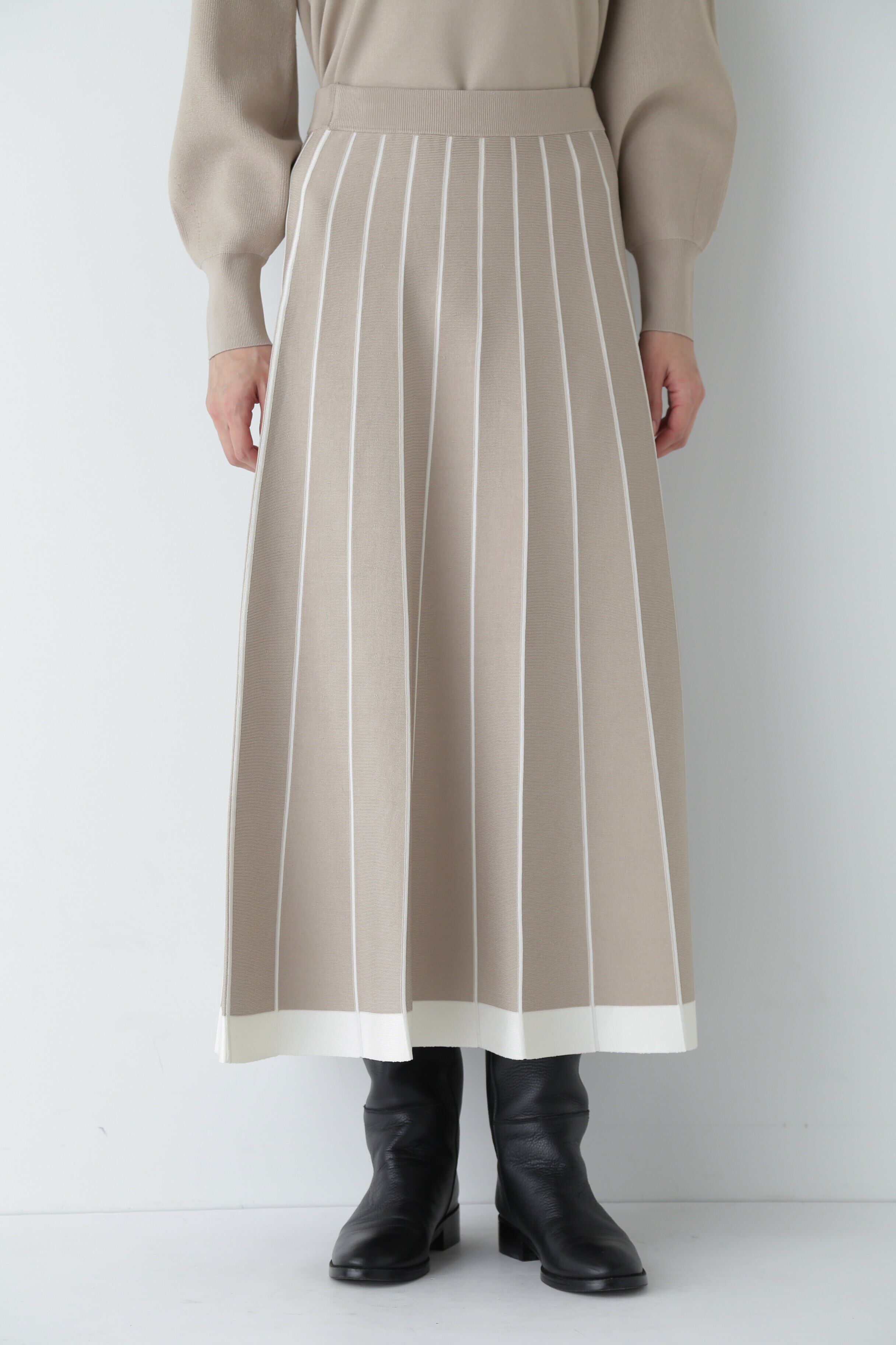  「ライン入りニットスカート」|スカート|