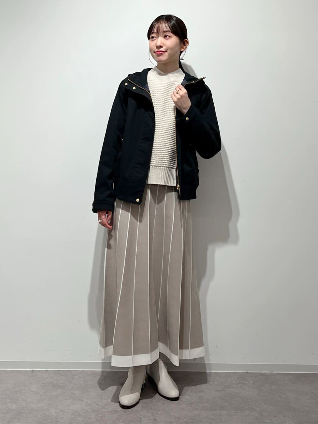  「ライン入りニットスカート」|スカート|