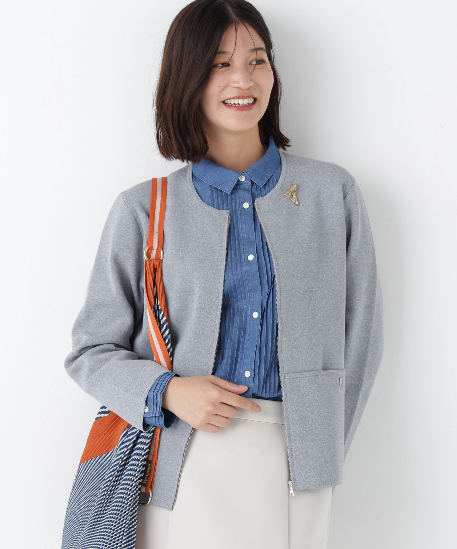  「◆コットンスムースジップアップＪＫ」|その他|TOPグレー