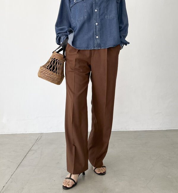 Doux archives「リネンライクストレートパンツ」|チノ|