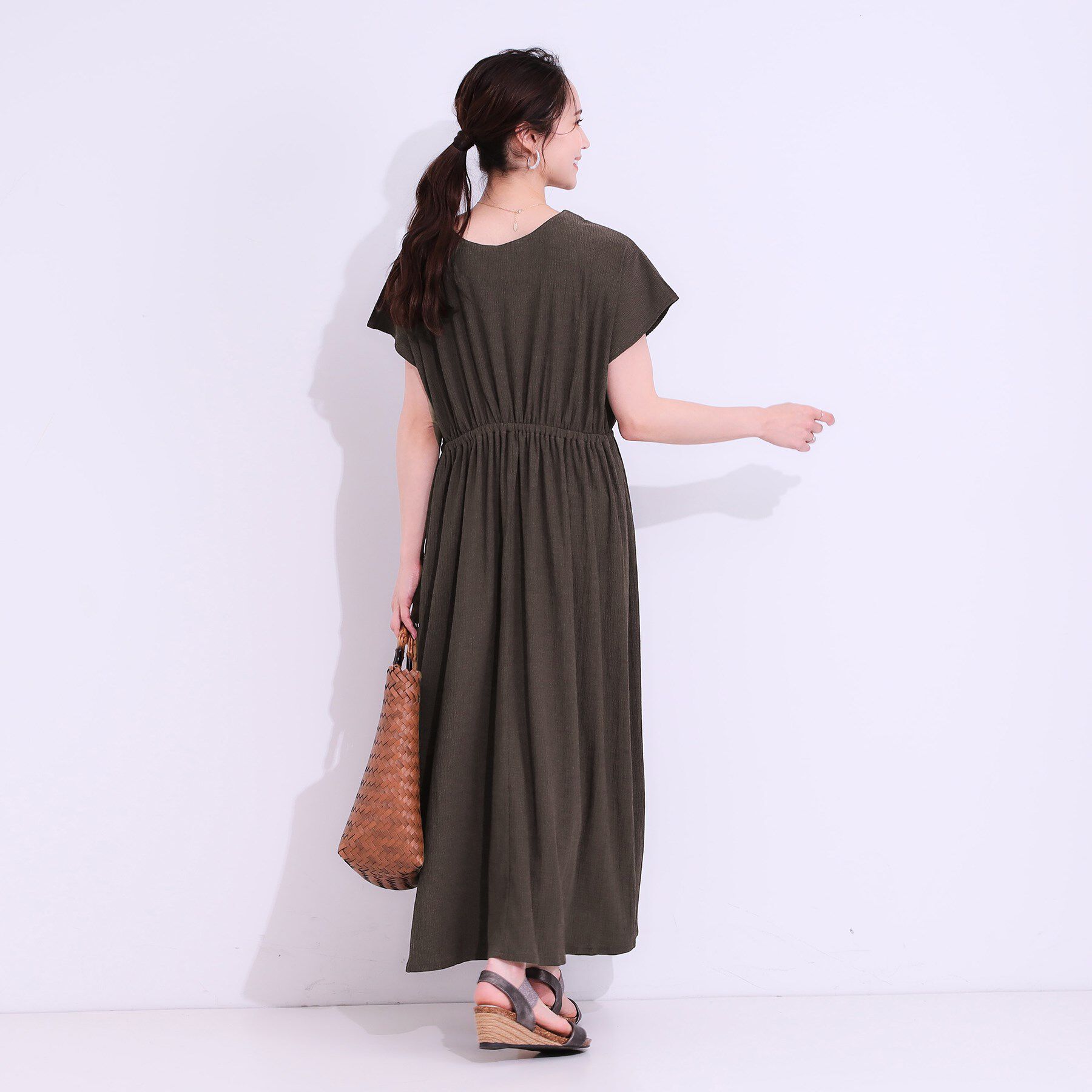 SHOO･LA･RUE「【前後2WAY】さらりと大人上品に 楊柳フレンチワンピース」|ワンピース|