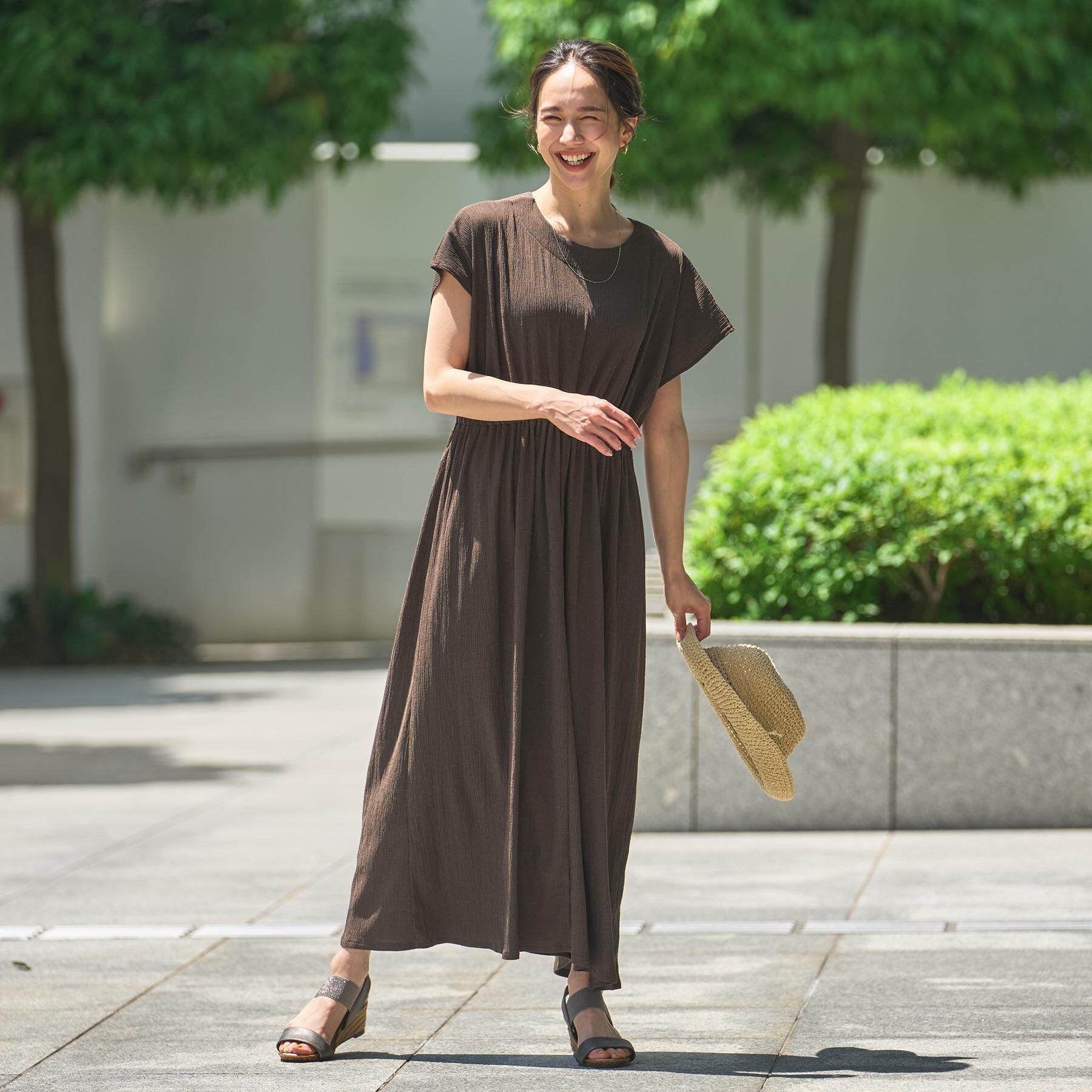 SHOO･LA･RUE「【前後2WAY】さらりと大人上品に 楊柳フレンチワンピース」|ワンピース|