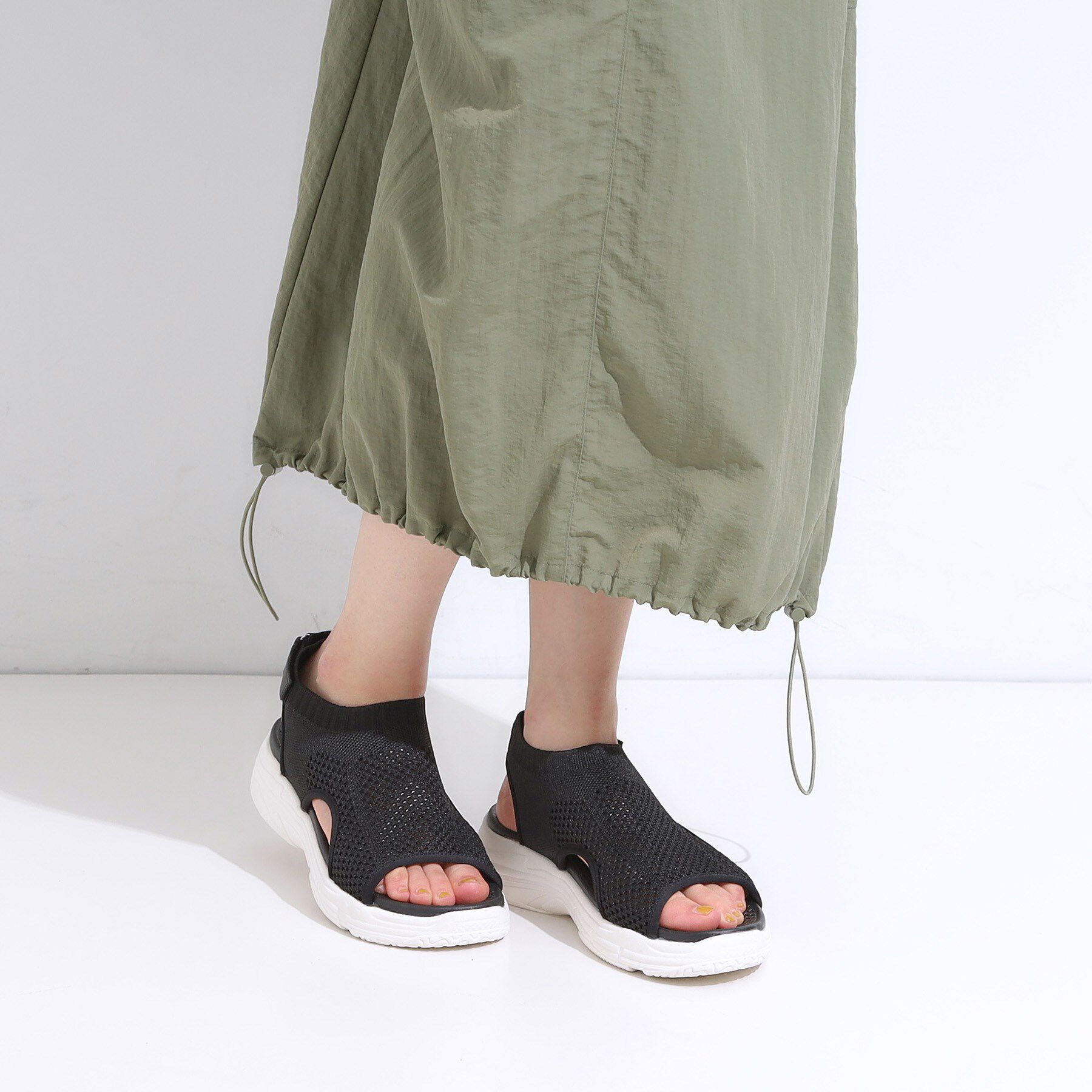 SHOO･LA･RUE「ニットスニーカーサンダル」|サンダル|