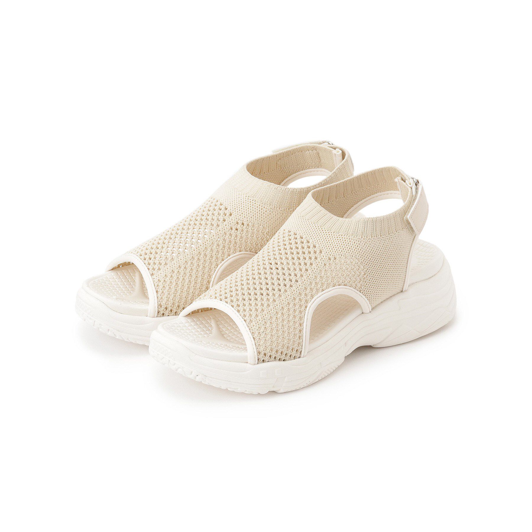 SHOO･LA･RUE「ニットスニーカーサンダル」|サンダル|ライトベージュ(05