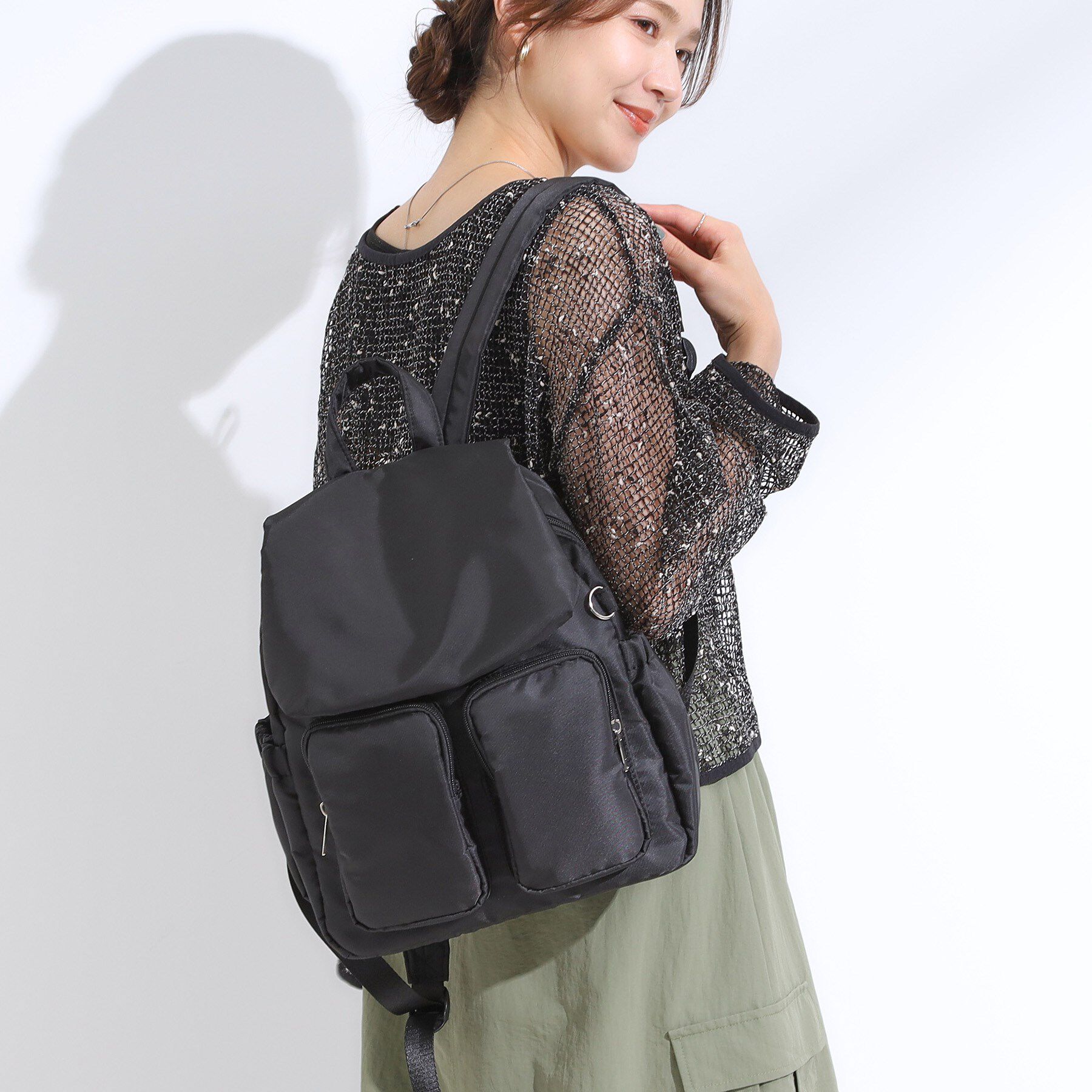 SHOO･LA･RUE「【撥水】Wポケットリュック」|リュック|