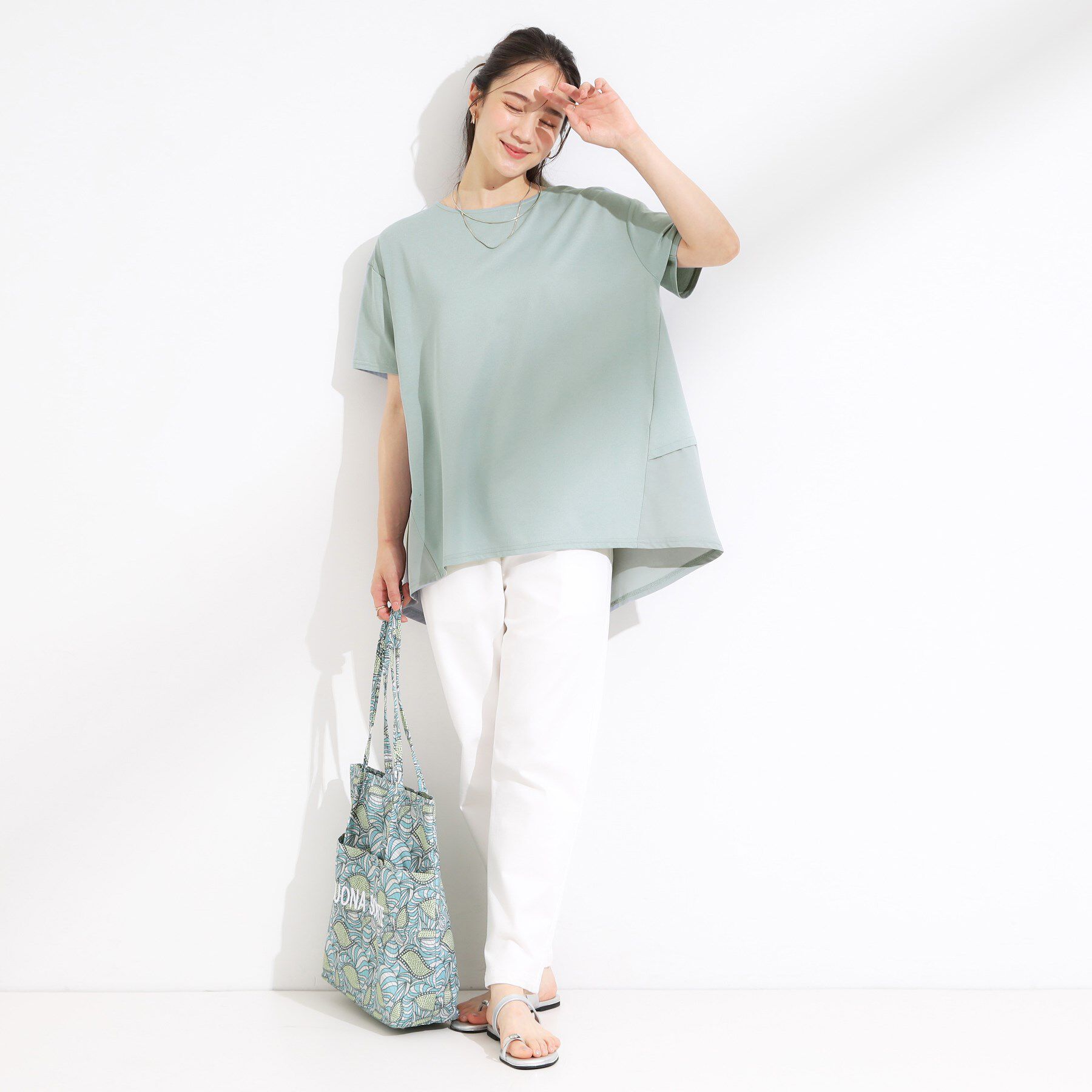 SHOO･LA･RUE「【S-LL/UV/吸水速乾】きれいに体型カバー Aライン チュニックワンピース」|チュニック|