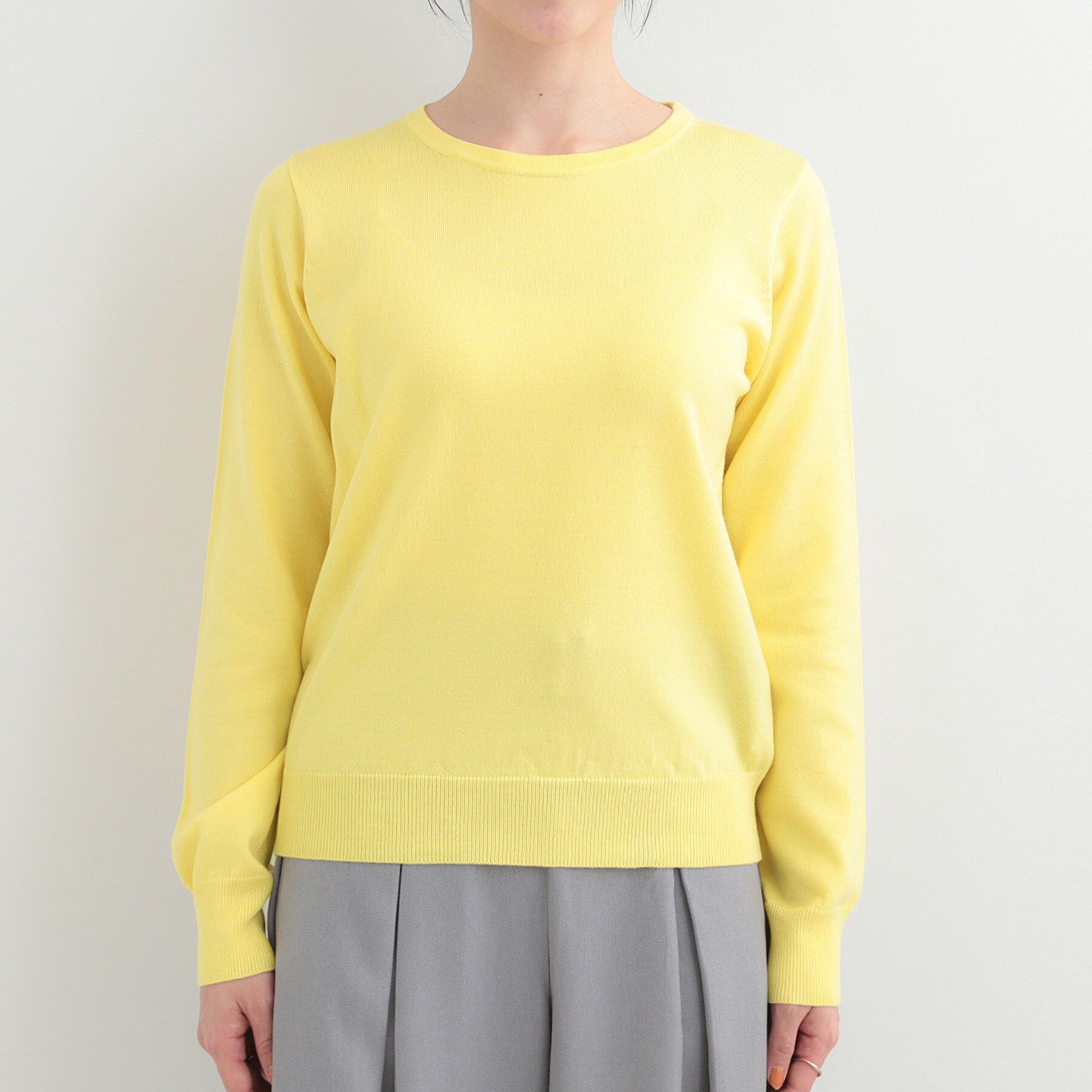 SHOO･LA･RUE「【洗濯機可/S-LL/セットアップ可】シンプルきれい見え クルーネックニット」|ニット・セーター|