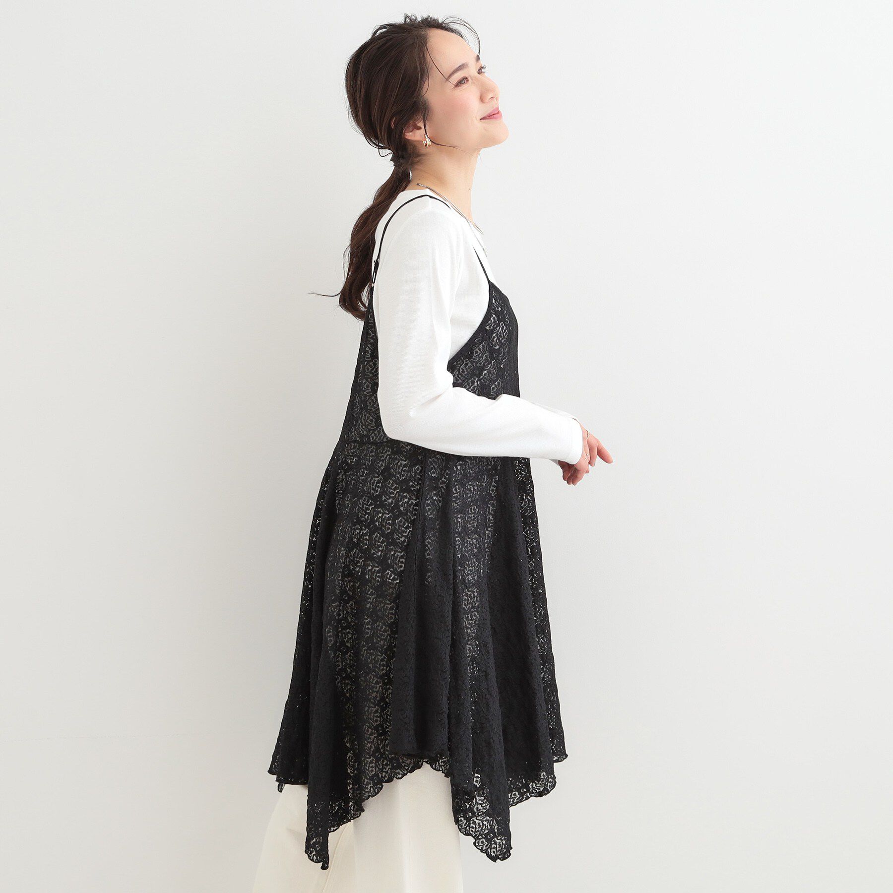 SHOO･LA･RUE「【前後2WAYネック】レイヤードスタイルにおすすめ レースキャミチュニック」|チュニック|