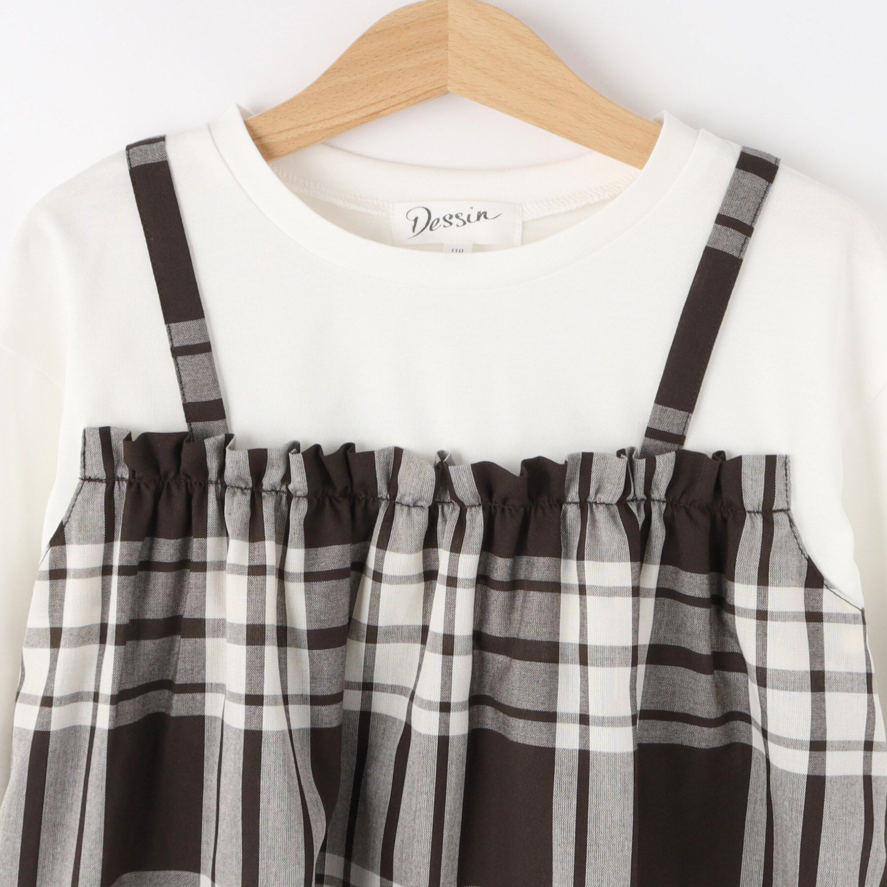 Dessin「ガーゼチェックドッキングカットソー」|Tシャツ・カットソー|