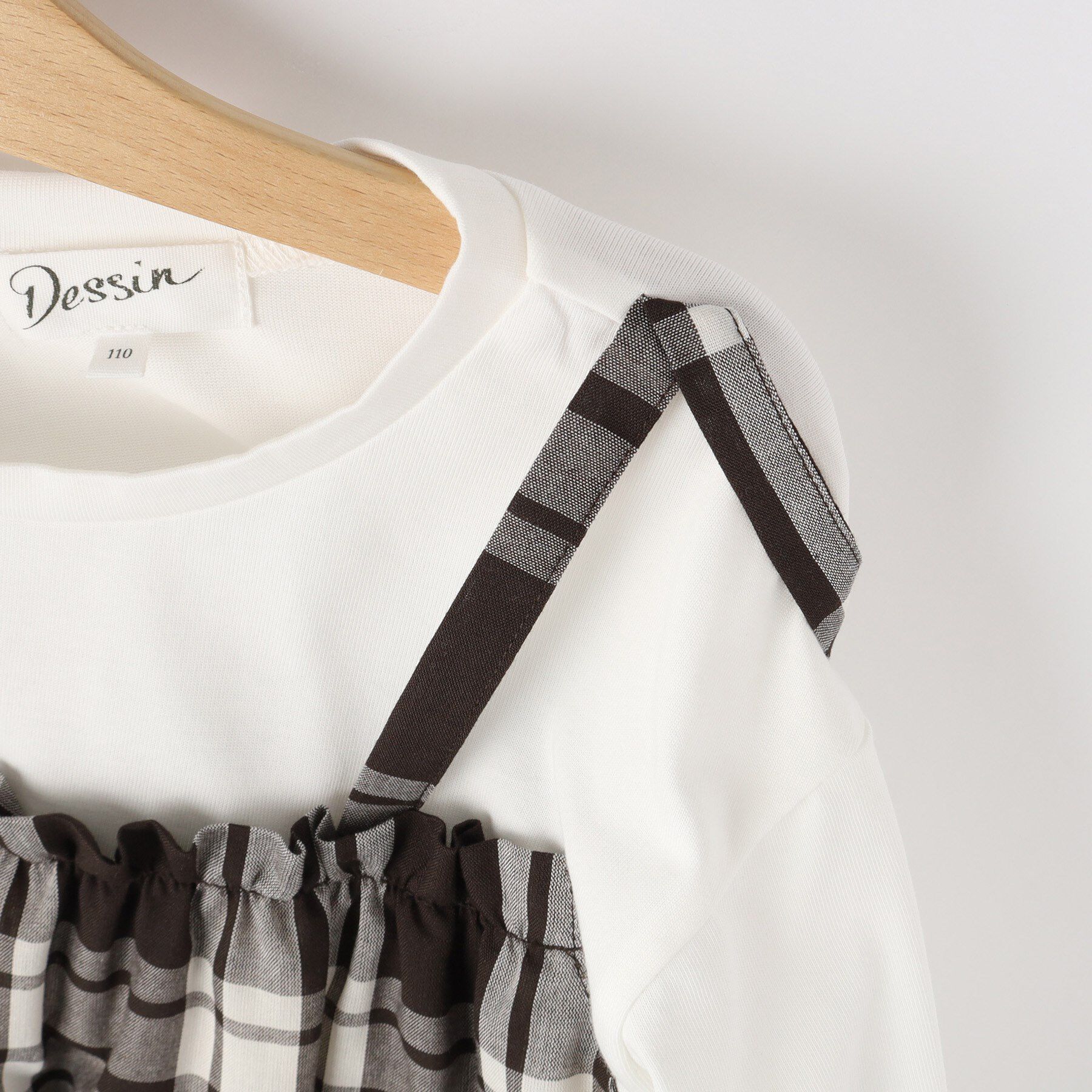 Dessin「ガーゼチェックドッキングカットソー」|Tシャツ・カットソー|