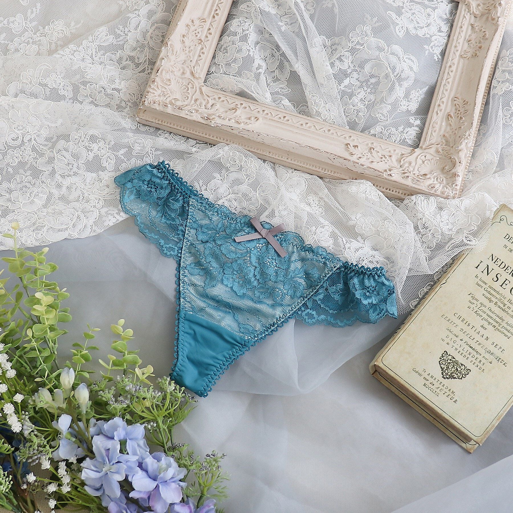 Risa Magli「ノーラ Tバックショーツ」|インナー|ブルー(092)