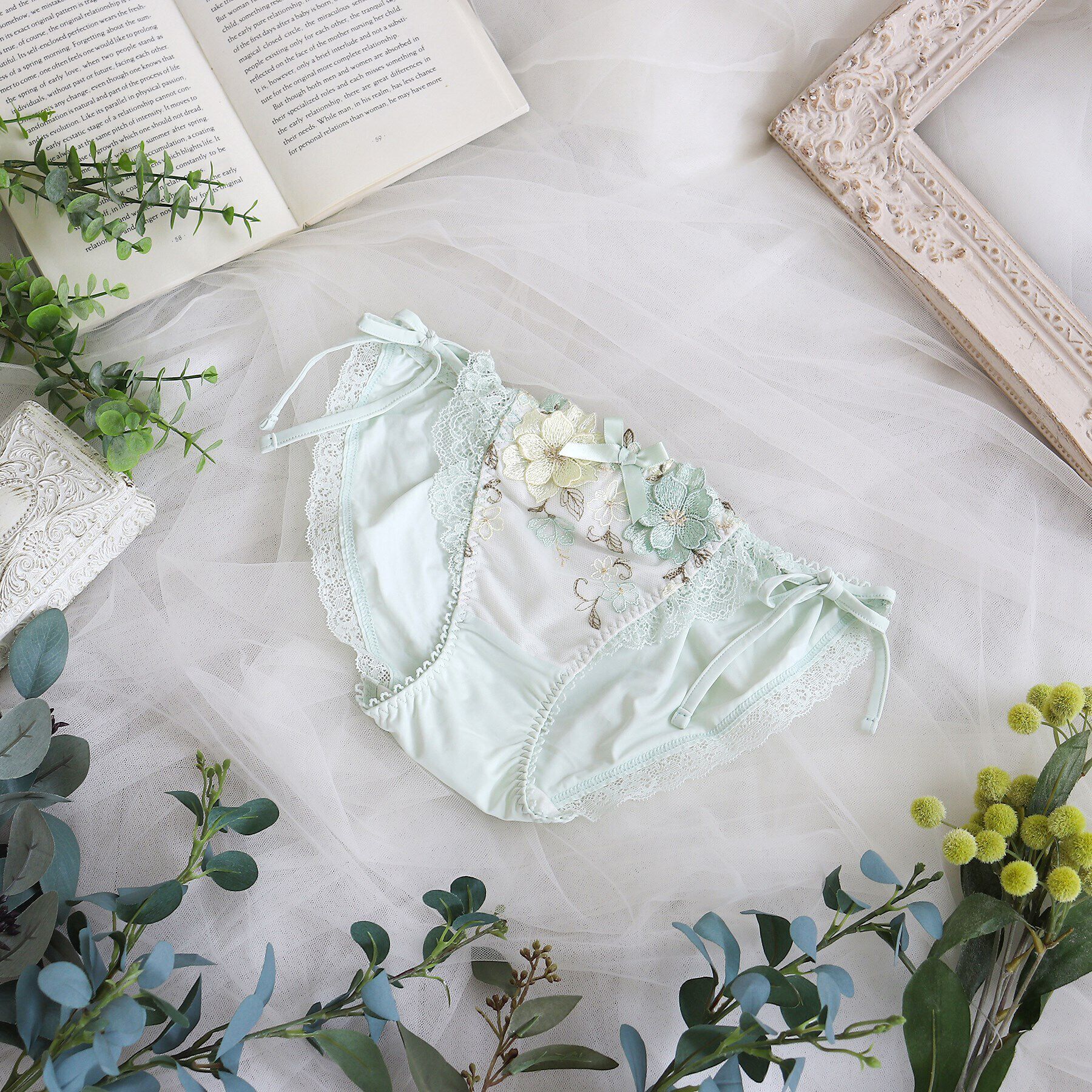 Risa Magli「アイヴィー リボンショーツ」|インナー|ミント(021)