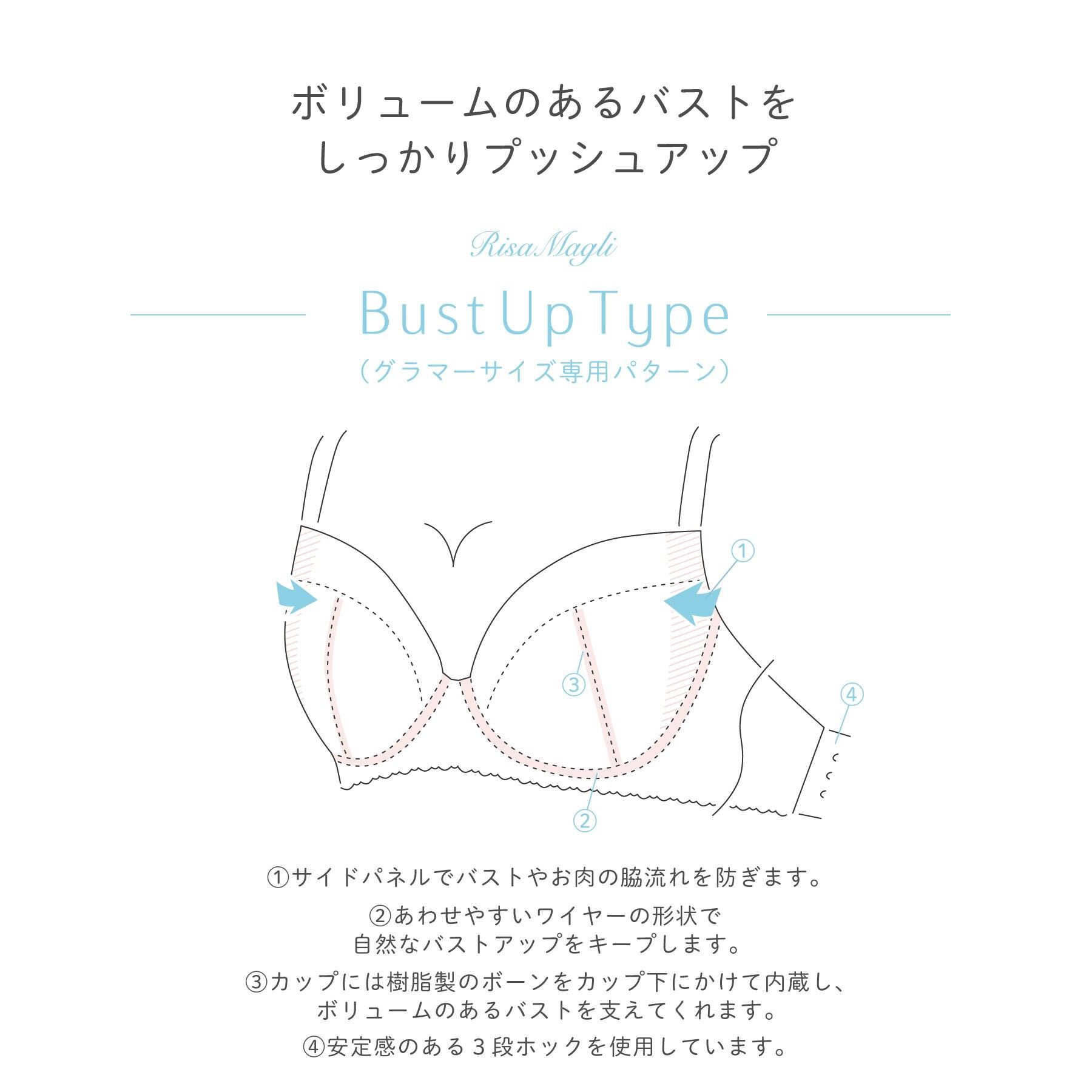 Risa Magli「ノーラ ブラジャー（G-H）＜バストアップタイプ＞」|インナー|